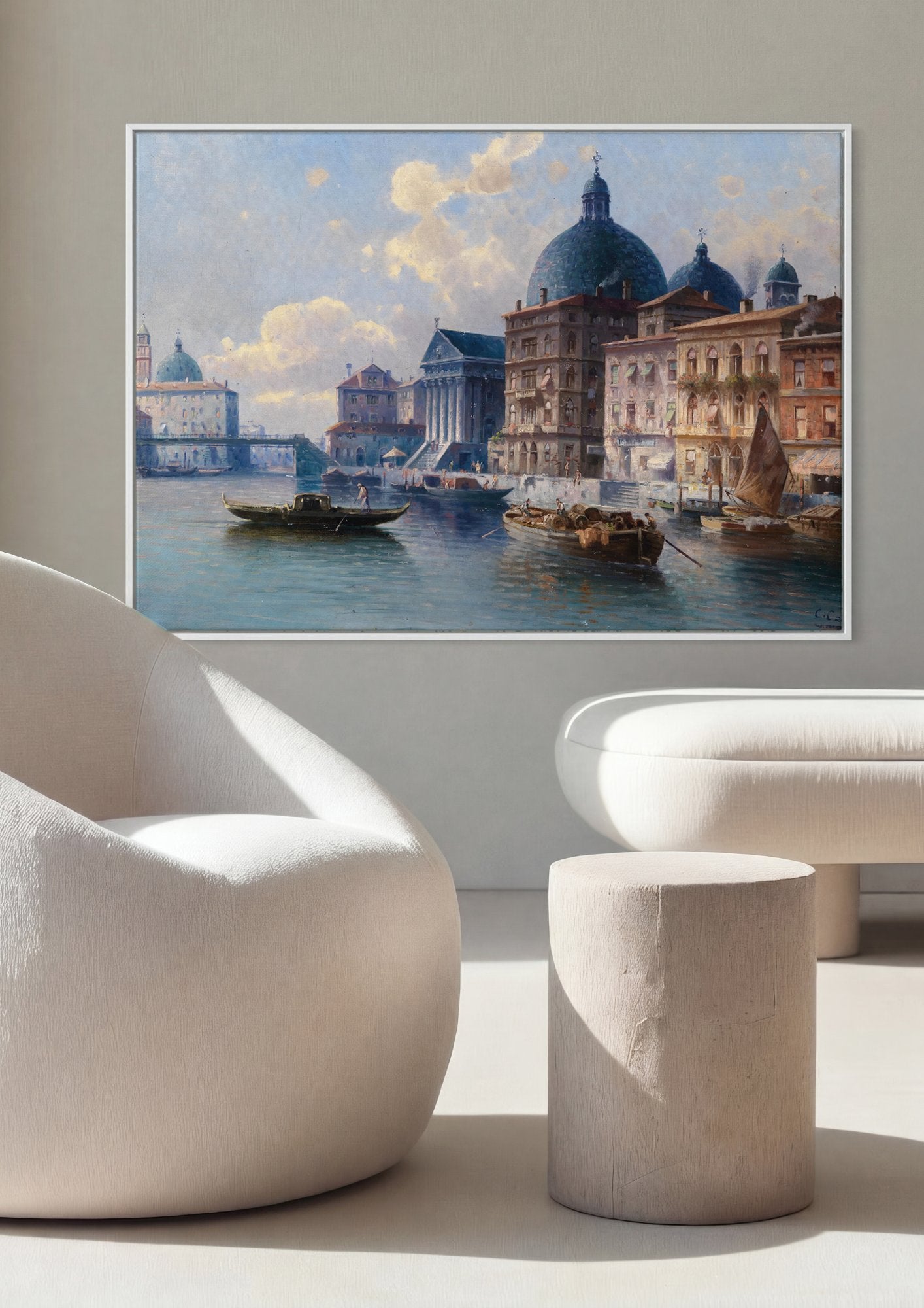 Quadro Decorativo Canal em Veneza - Karl Kaufmann em ambiente decorado