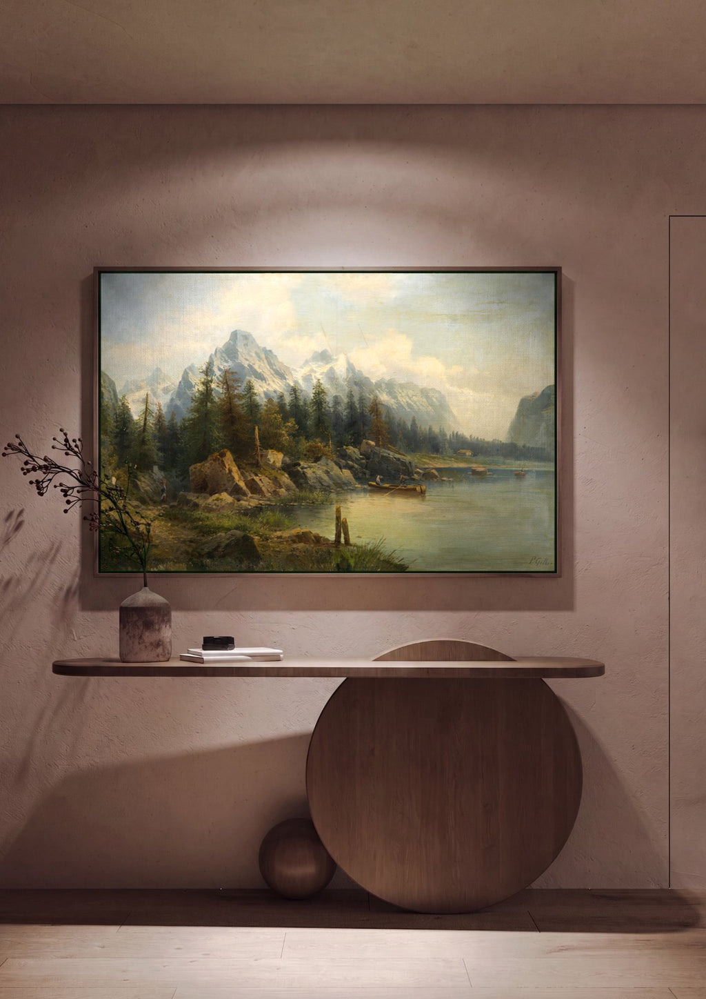 Quadro Decorativo Paisagem Alpina - Karl Kaufmann em ambiente decorado