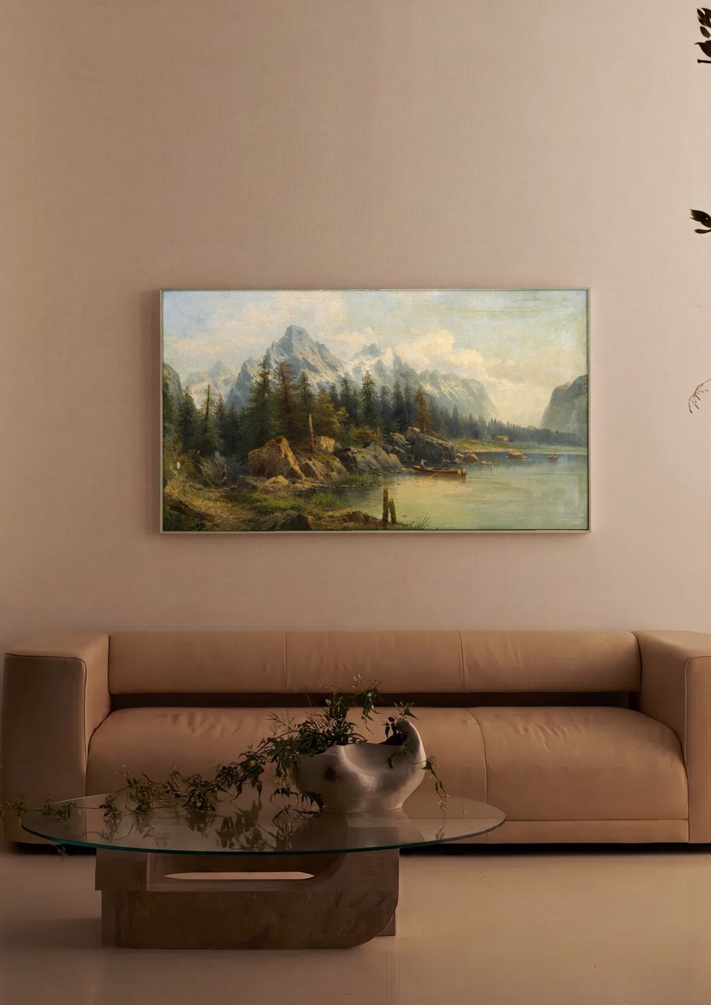 Quadro Decorativo Paisagem Alpina - Karl Kaufmann em ambiente decorado