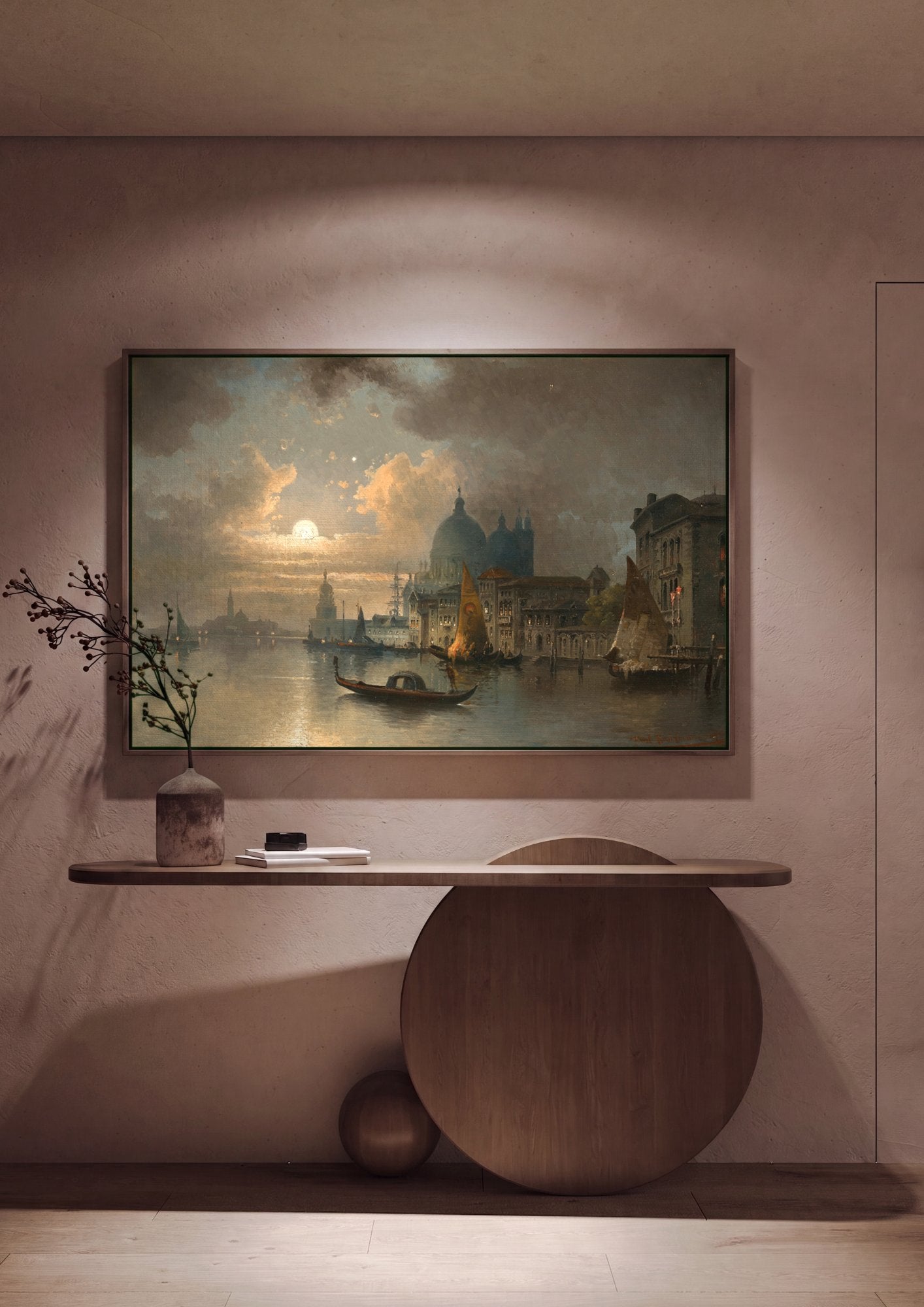 Quadro Decorativo Noite em Veneza - Karl Kaufmann em ambiente decorado