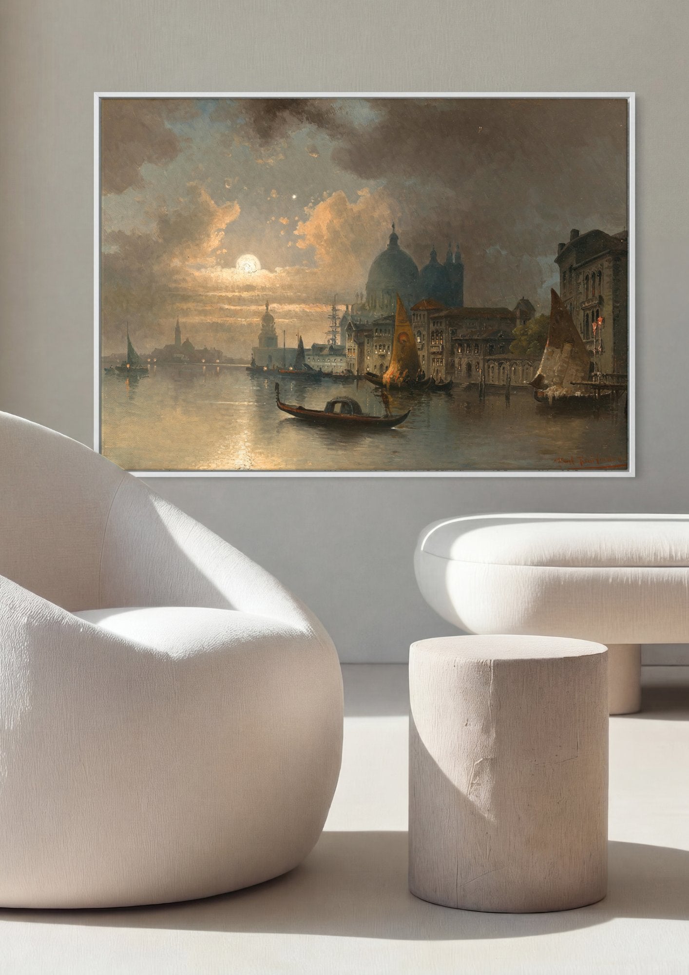 Quadro Decorativo Noite em Veneza - Karl Kaufmann em ambiente decorado
