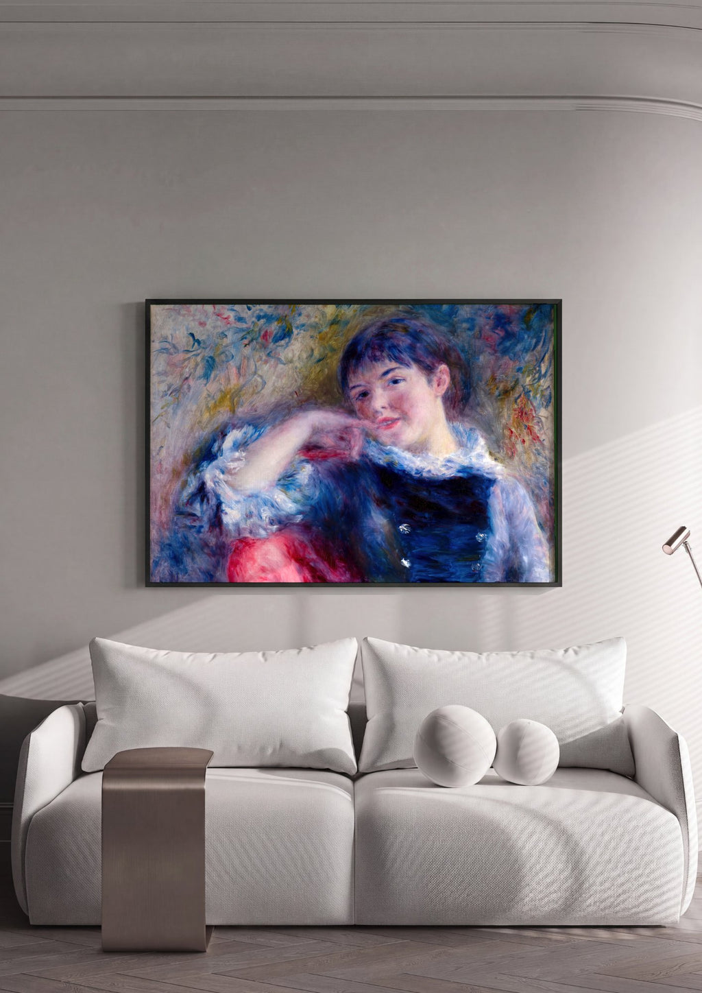 Quadro Decorativo Jovem Mulher em Azul - Renoir em ambiente decorado
