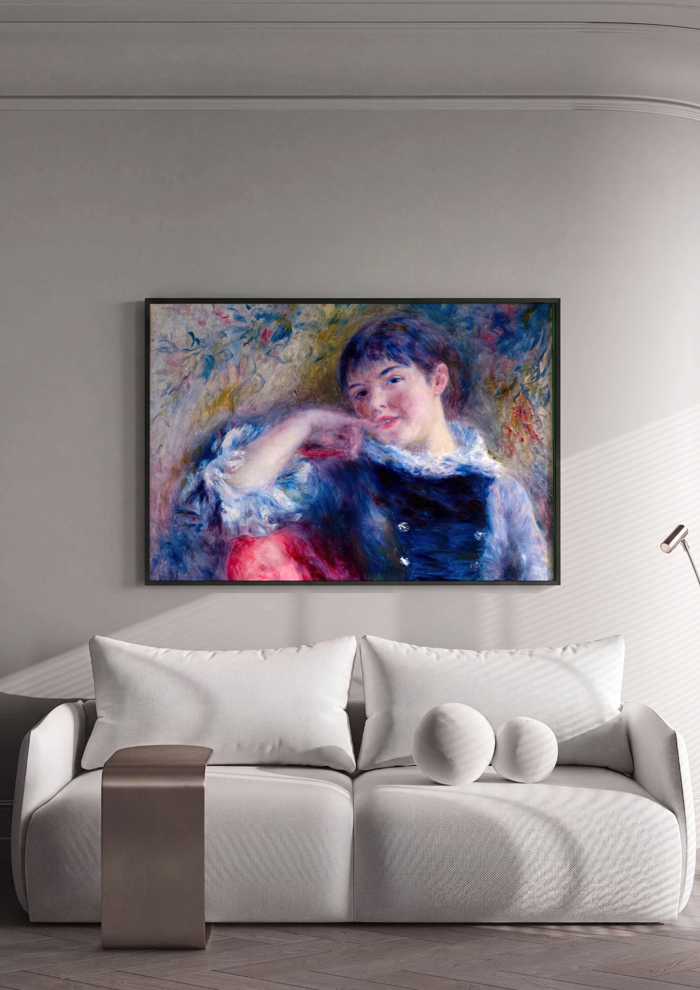 Quadro Decorativo Jovem Mulher em Azul - Renoir em ambiente decorado