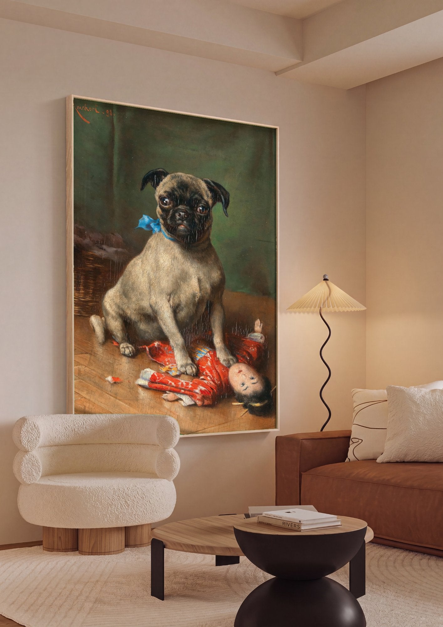 Quadro Decorativo Cão Arrependido - Carl Reichert em ambiente decorado