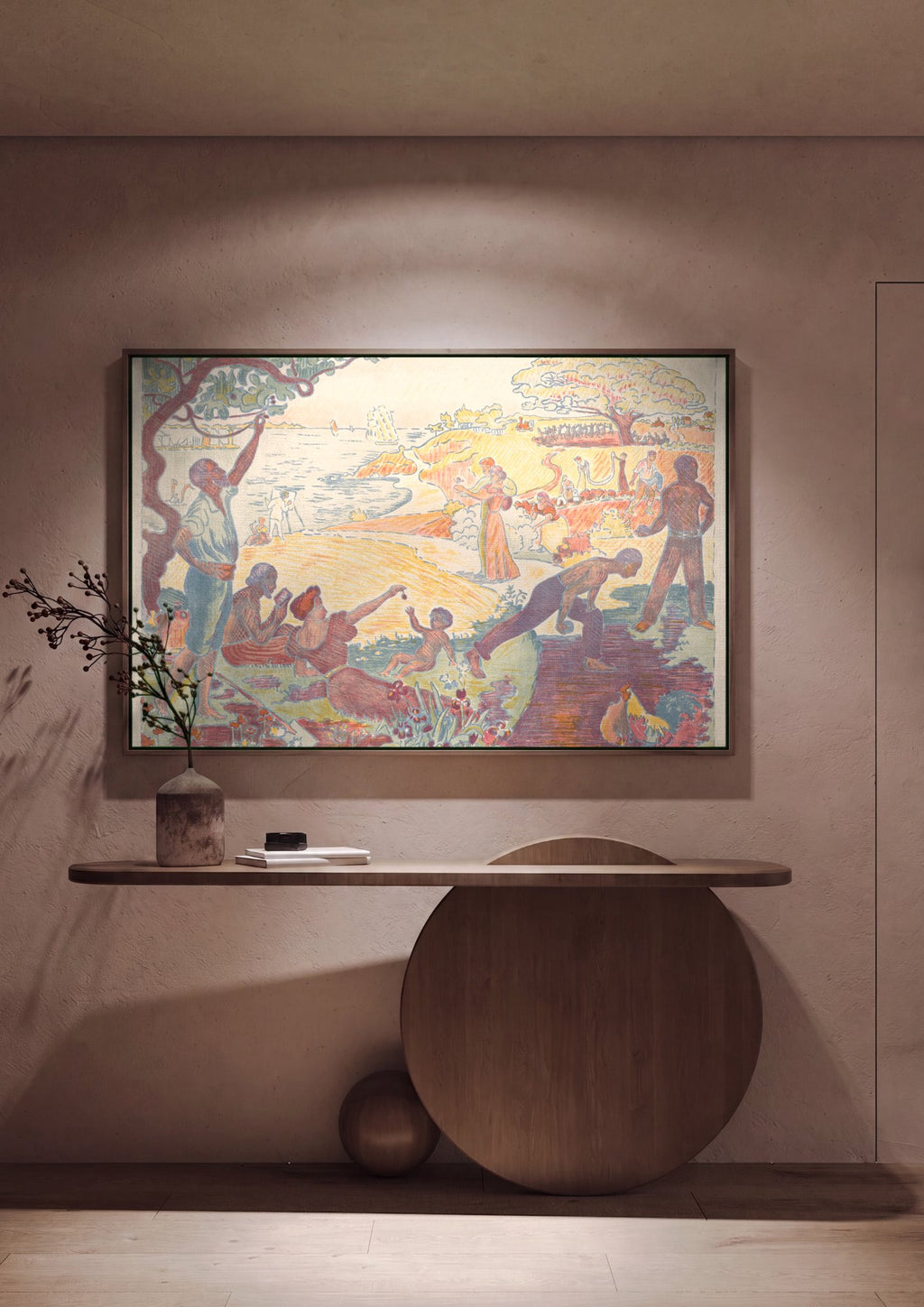Quadro Decorativo A Idade de Ouro - Paul Signac em ambiente decorado