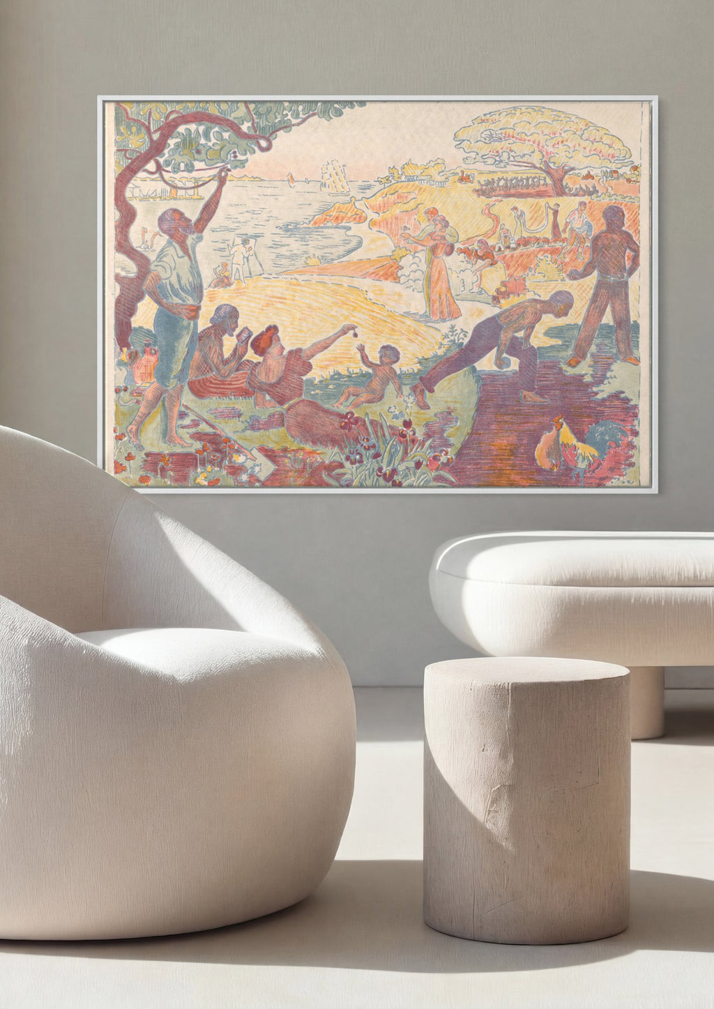 Quadro Decorativo A Idade de Ouro - Paul Signac em ambiente decorado