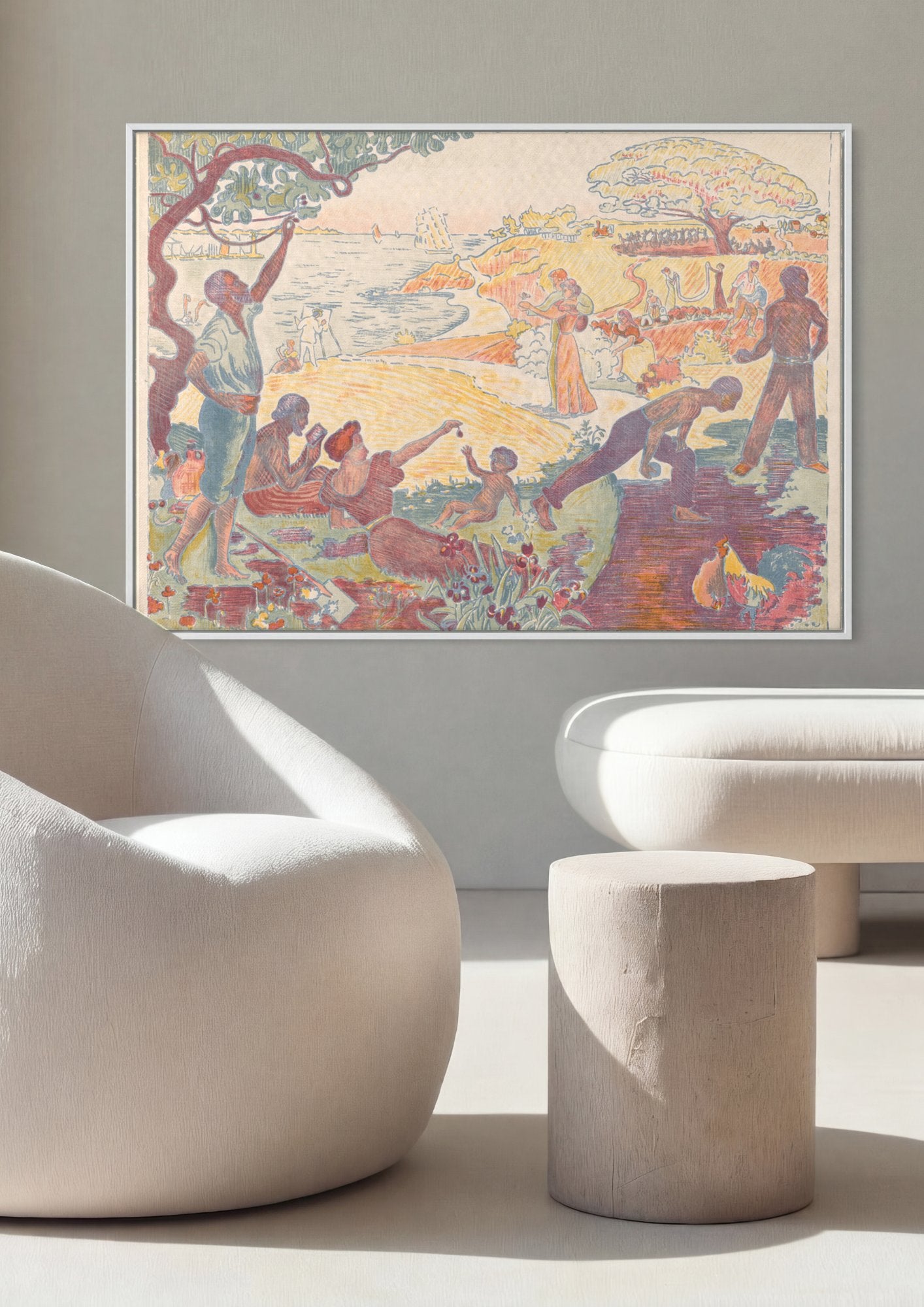 Quadro Decorativo A Idade de Ouro - Paul Signac em ambiente decorado