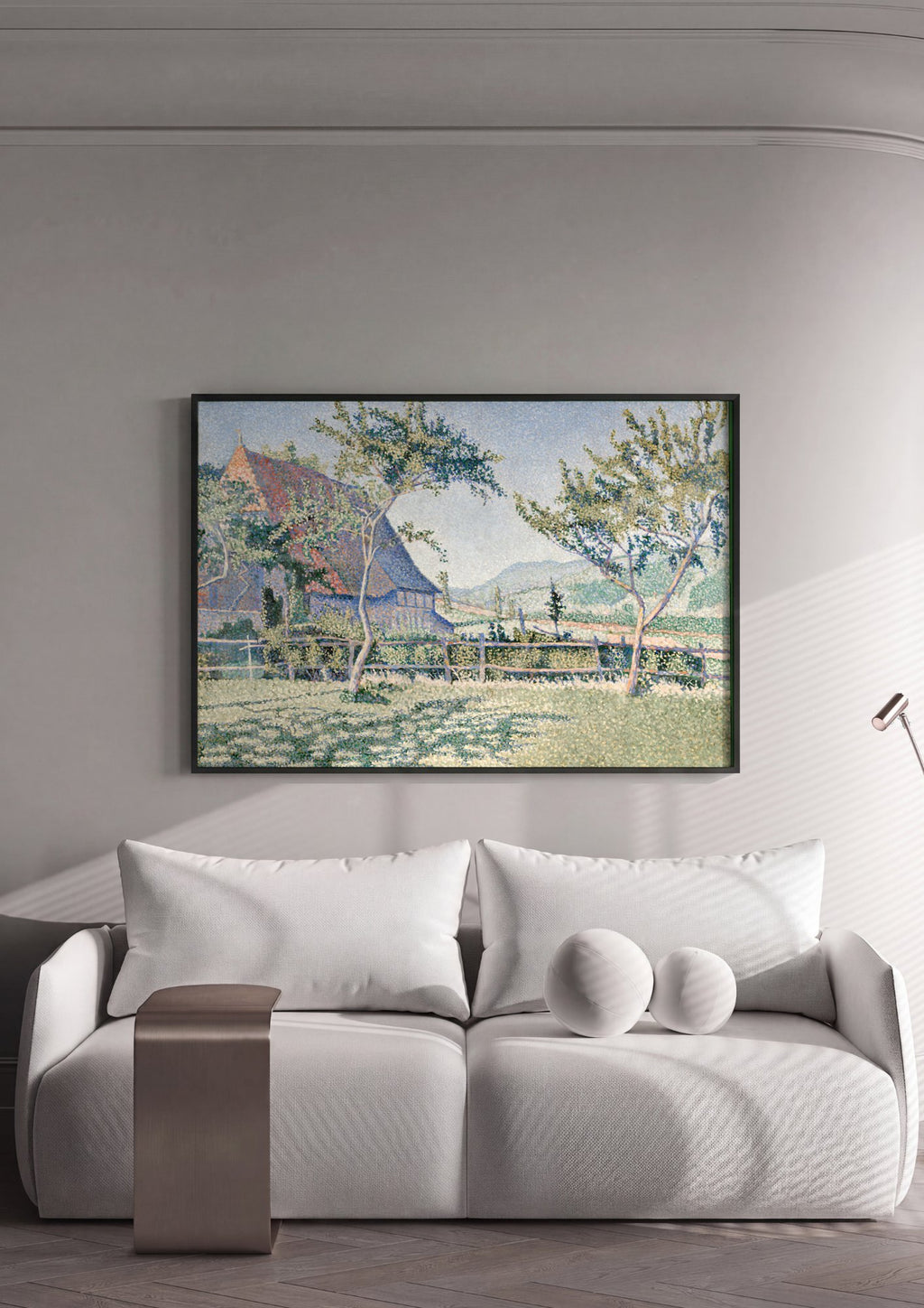 Quadro Decorativo Campo Provençal - Paul Signac em ambiente decorado