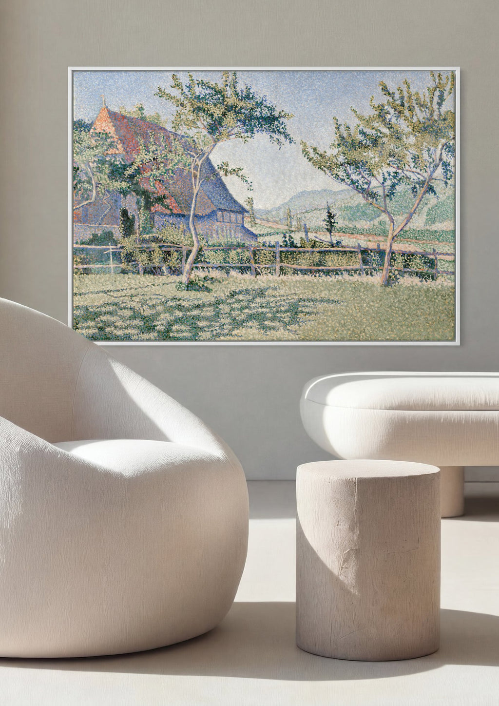 Quadro Decorativo Campo Provençal - Paul Signac em ambiente decorado