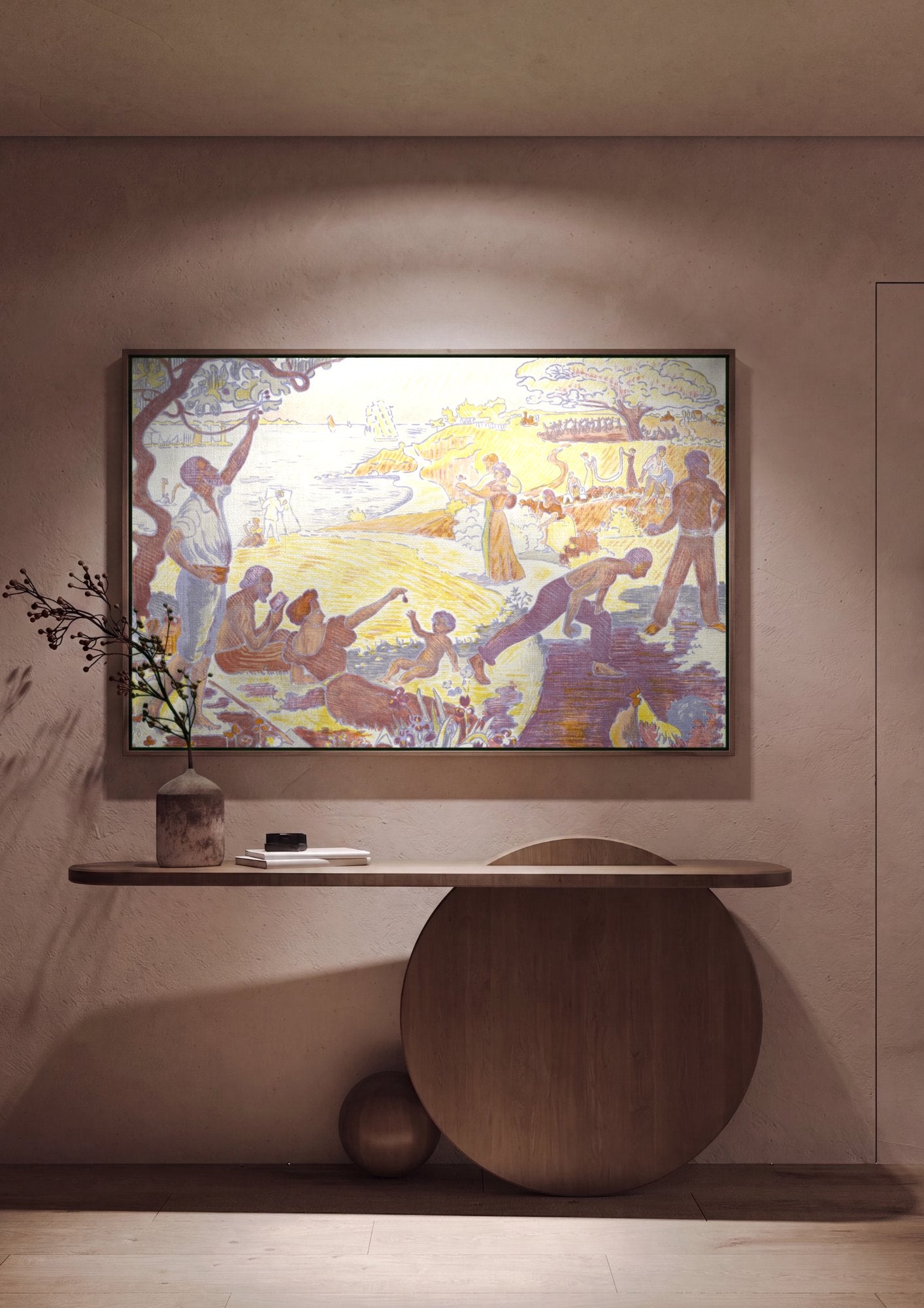 Quadro Decorativo: A Idade de Ouro - Paul Signac em ambiente decorado