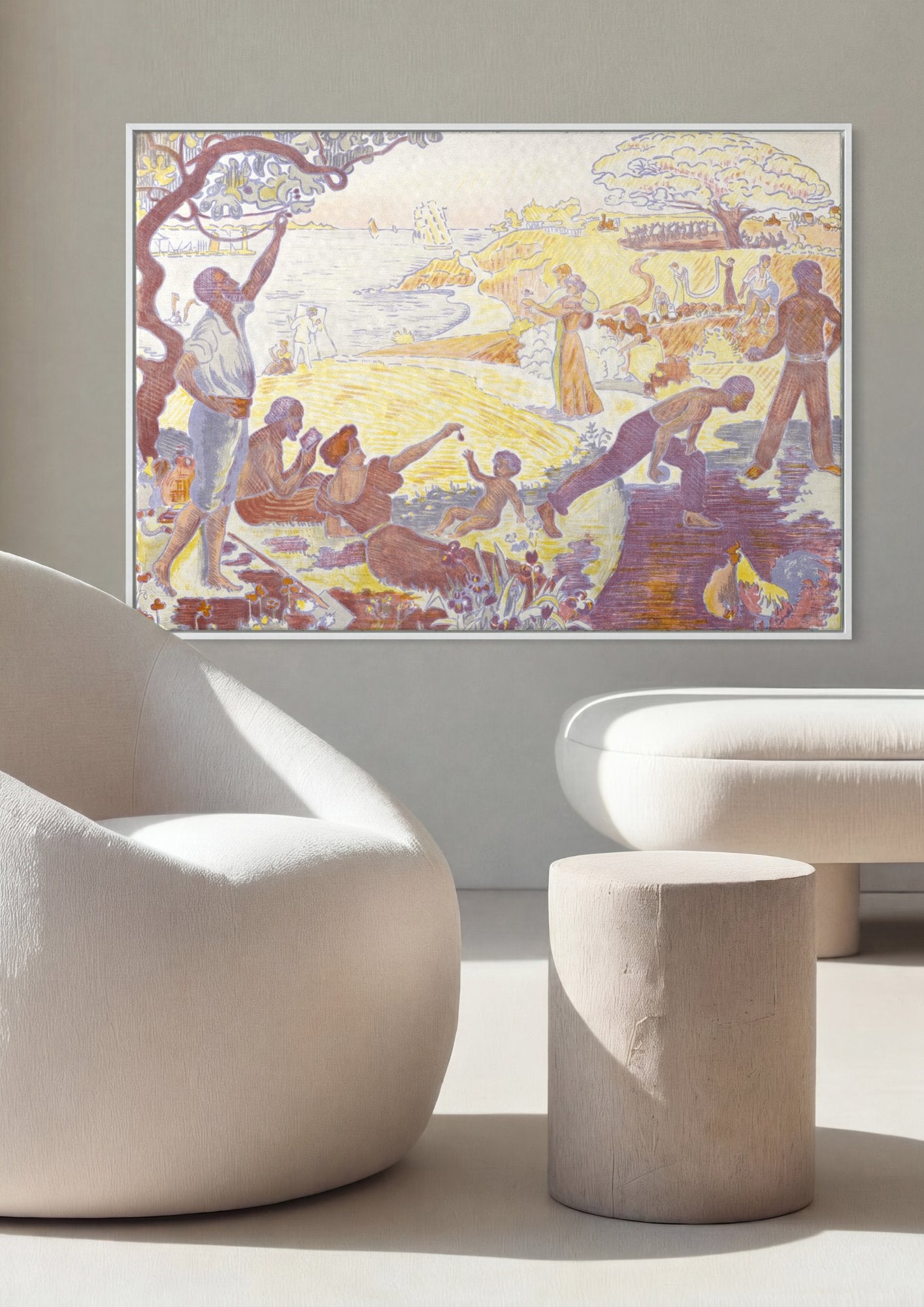 Quadro Decorativo: A Idade de Ouro - Paul Signac em ambiente decorado