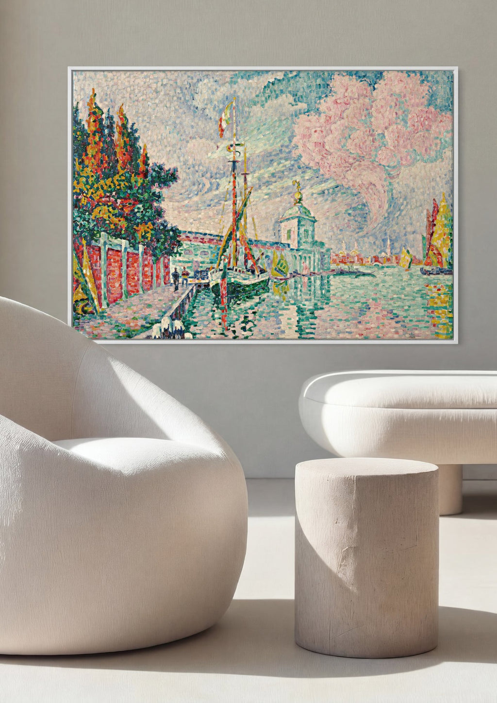 Quadro Decorativo Porto de Veneza - Paul Signac em ambiente decorado