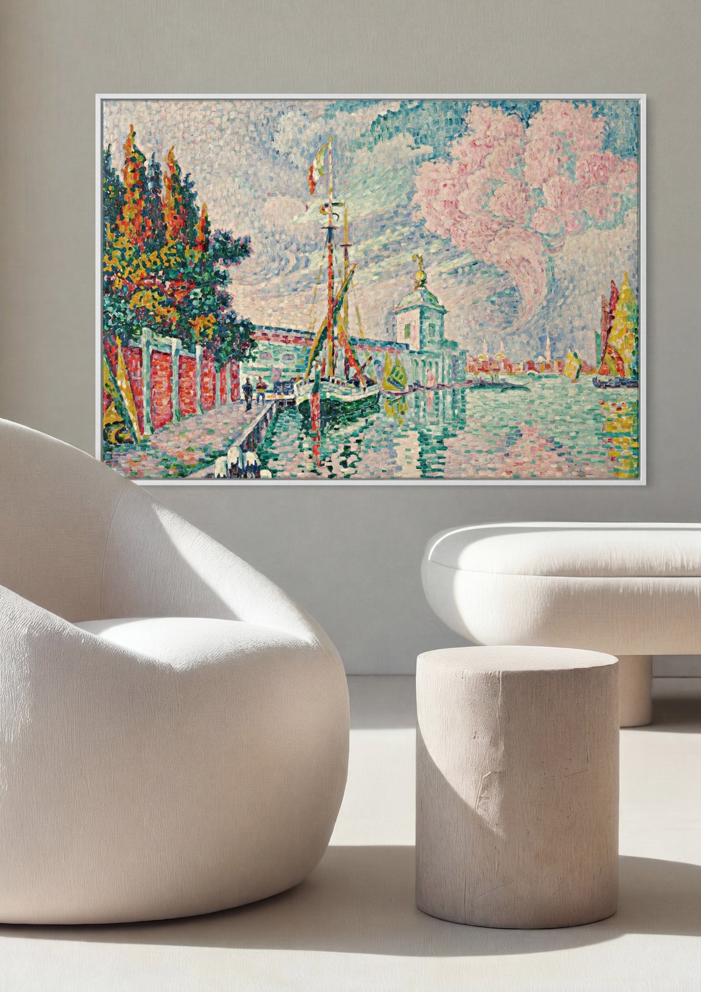 Quadro Decorativo Porto de Veneza - Paul Signac em ambiente decorado