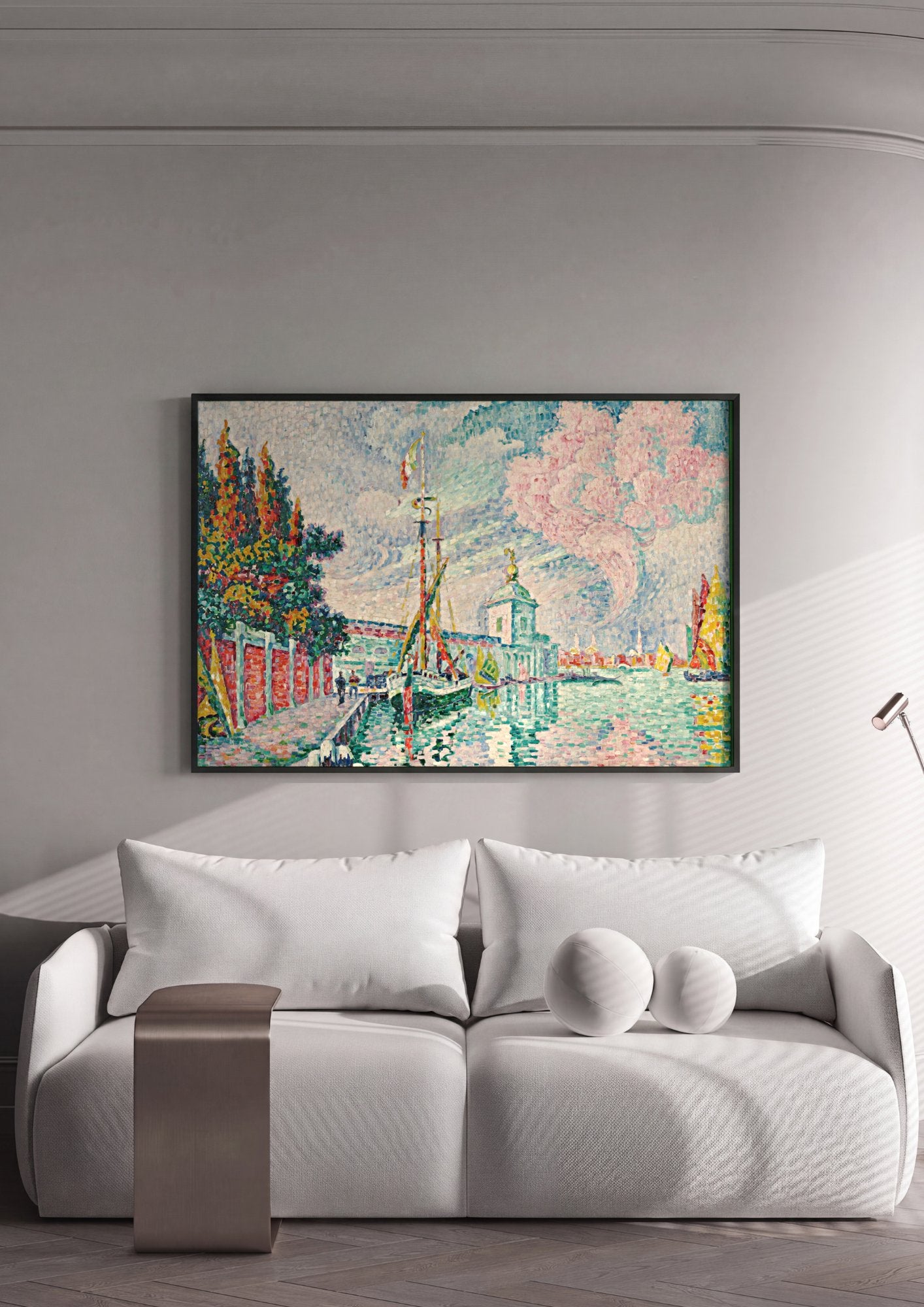 Quadro Decorativo Porto de Veneza - Paul Signac em ambiente decorado