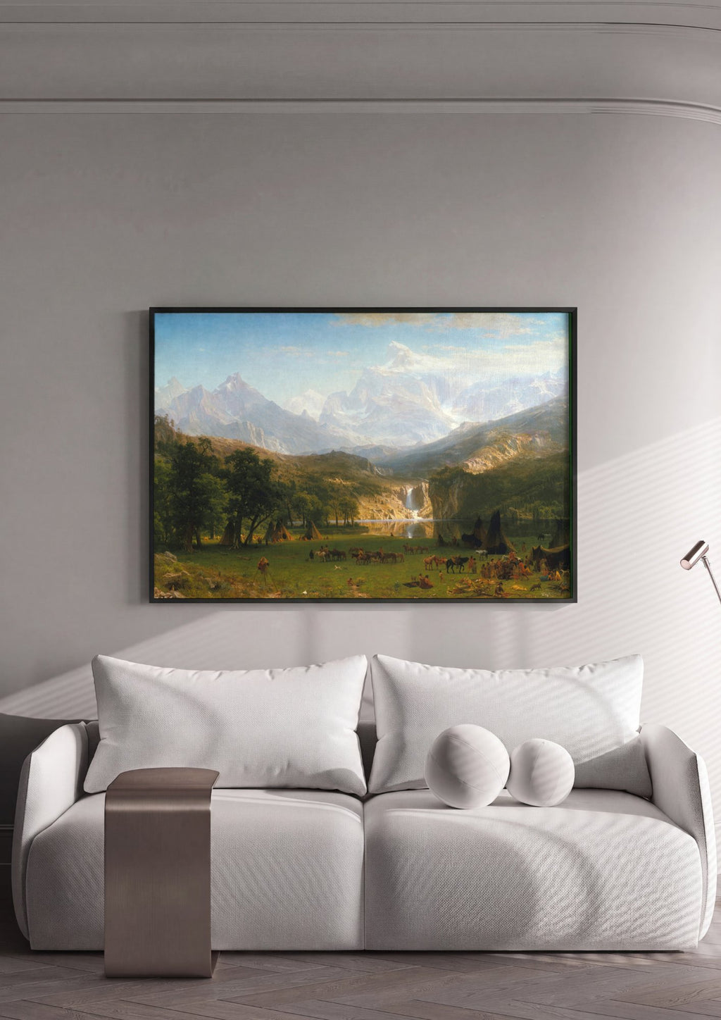 Quadro Decorativo 'The Rocky Mountains, Lander's Peak' - Albert Bierstadt em ambiente decorado