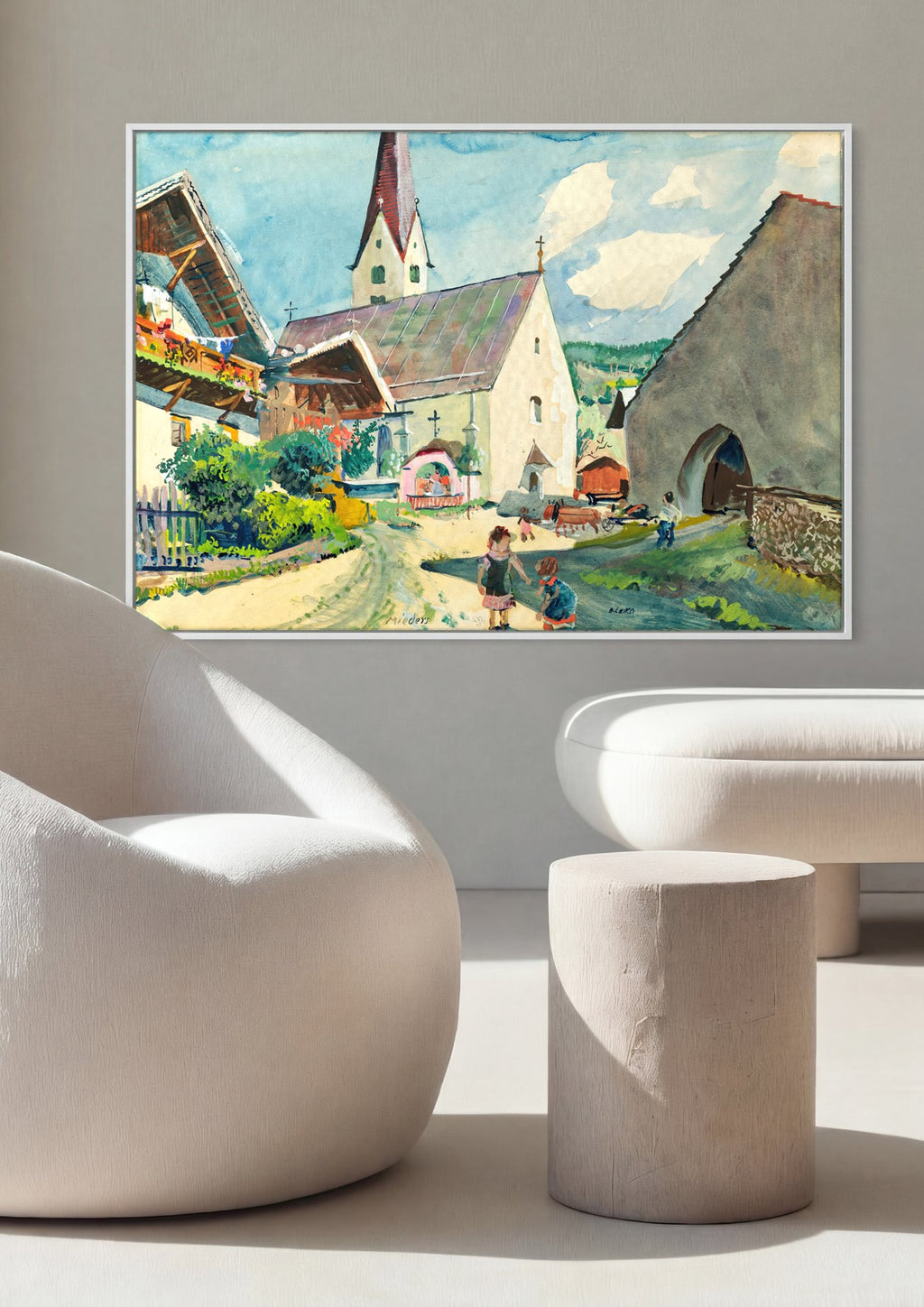Quadro Decorativo Mieders, Tirol - Oskar Laske em ambiente decorado
