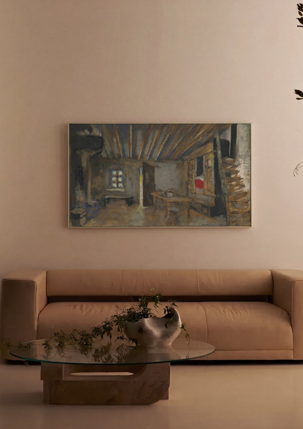 Quadro Decorativo Interior com Luz de Lamparina - Vuillard em ambiente decorado
