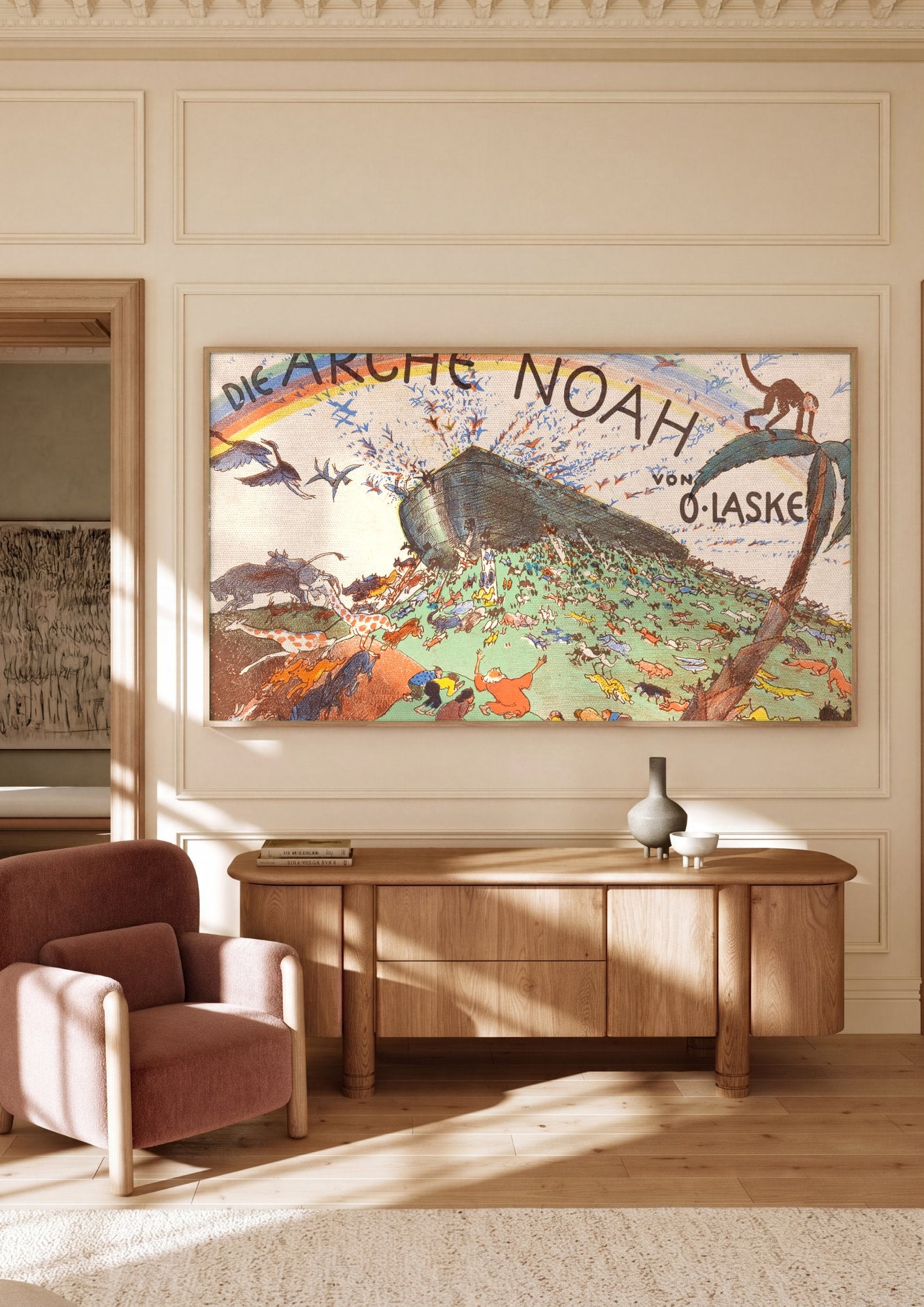 Quadro Decorativo A Arca de Noé - Oskar Laske em ambiente decorado