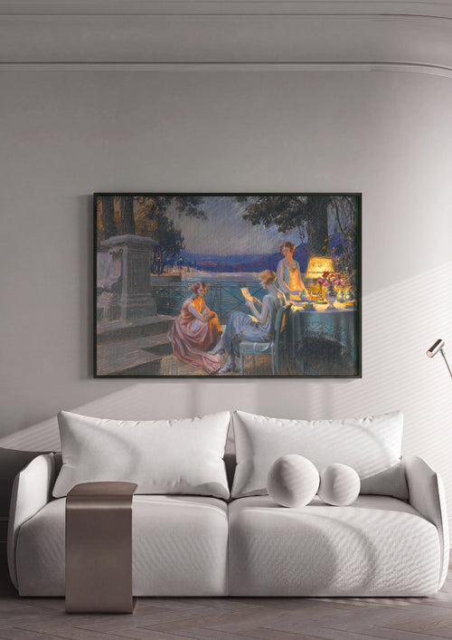 Quadro Decorativo 'Soirée au bord du lac' - Delphin Enjolras em ambiente decorado