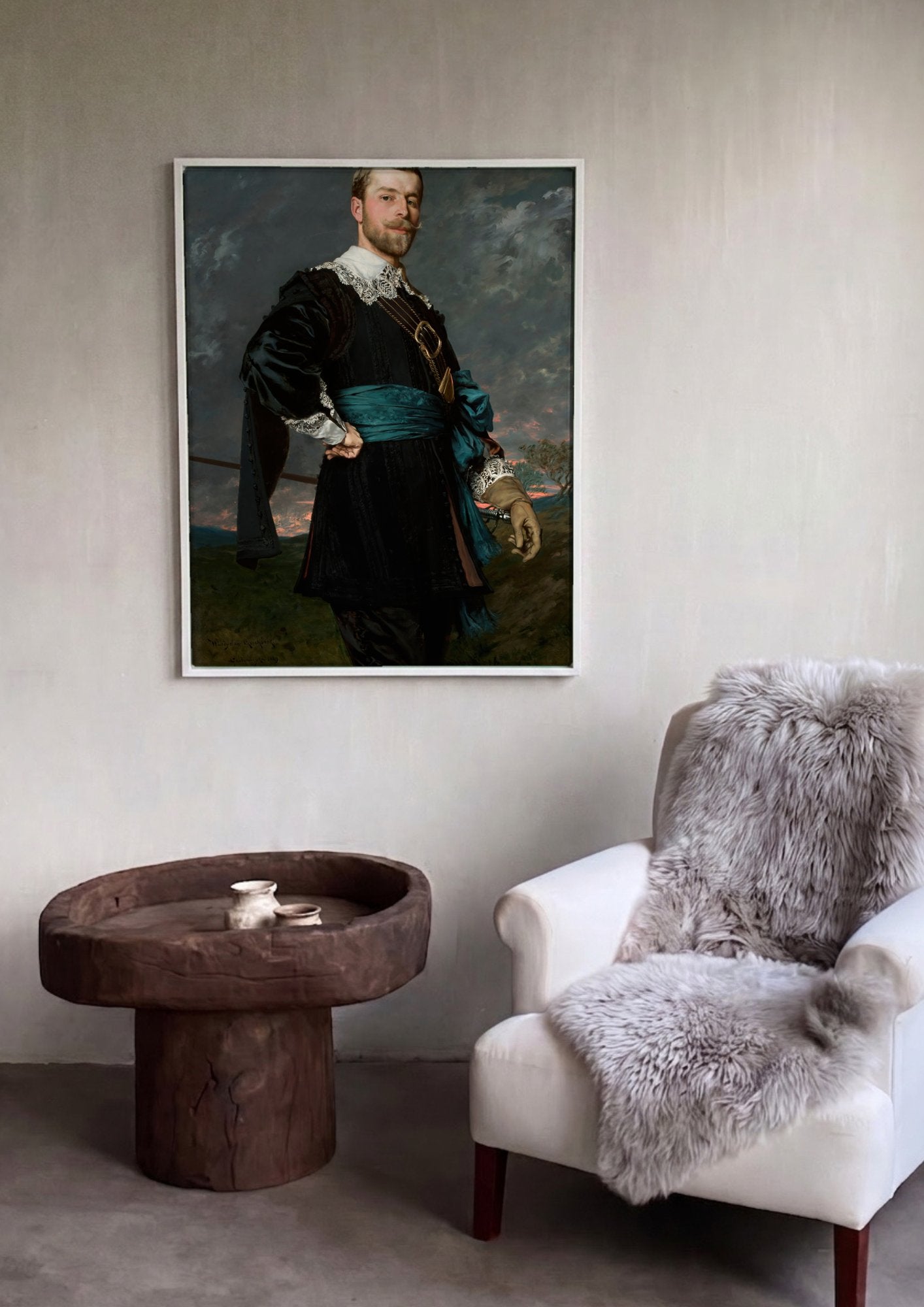 Quadro Decorativo Retrato Masculino - Wladyslaw Czachorski em ambiente decorado