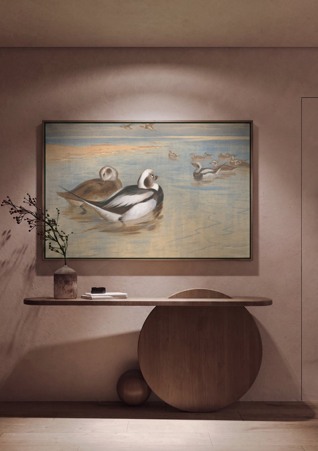 Quadro Decorativo Patos Selvagens no Lago - Thorburn em ambiente decorado