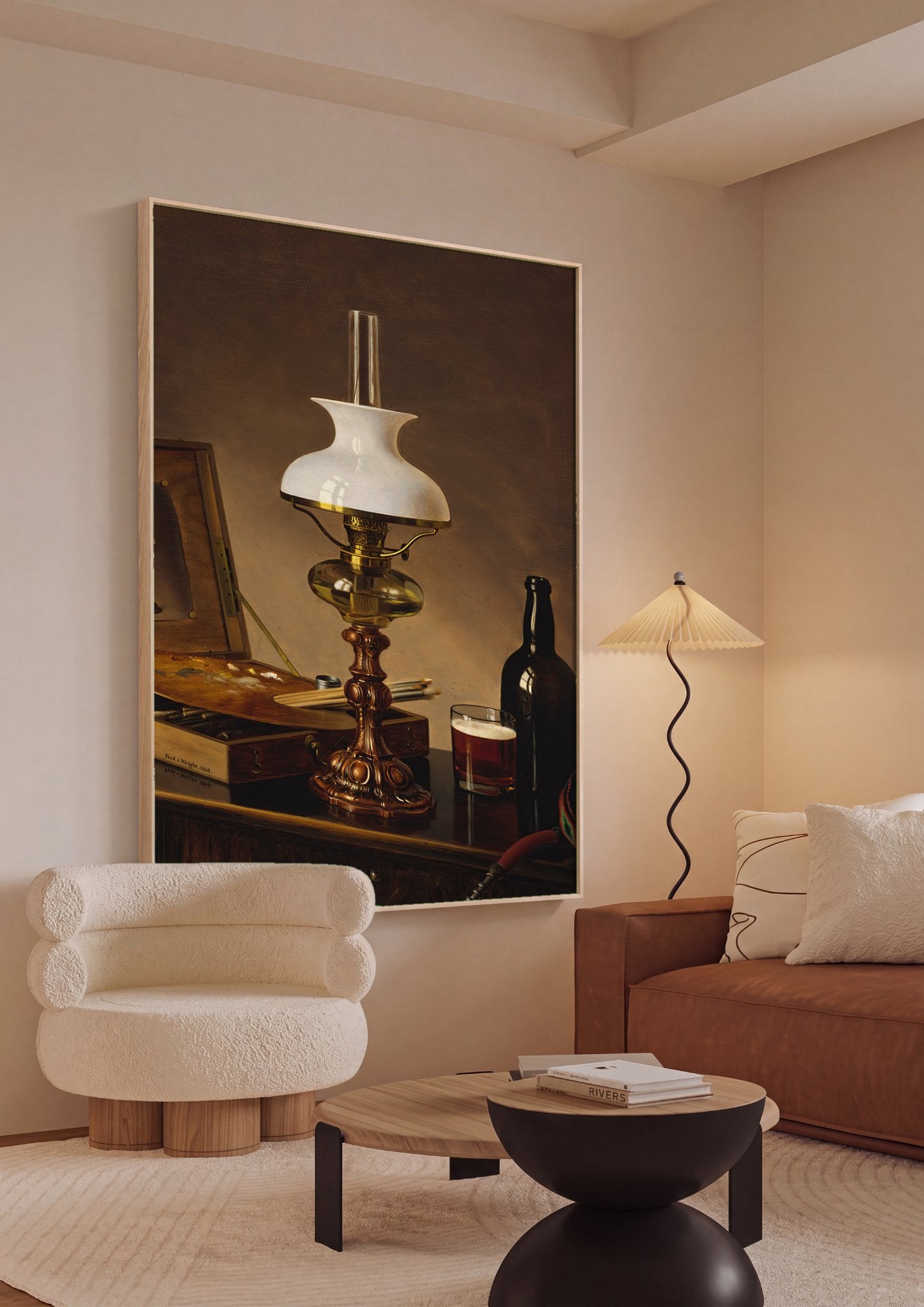Quadro Decorativo 'Natureza-morta com Lamparina' - Ferdinand von Wright em ambiente decorado