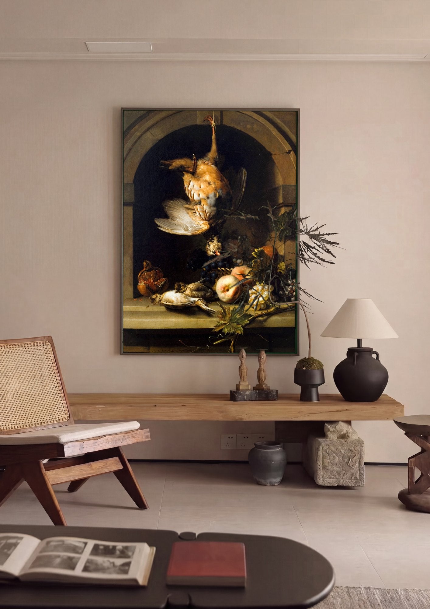 Quadro Decorativo Natureza-Morta - Nicolas de Largillière em ambiente decorado