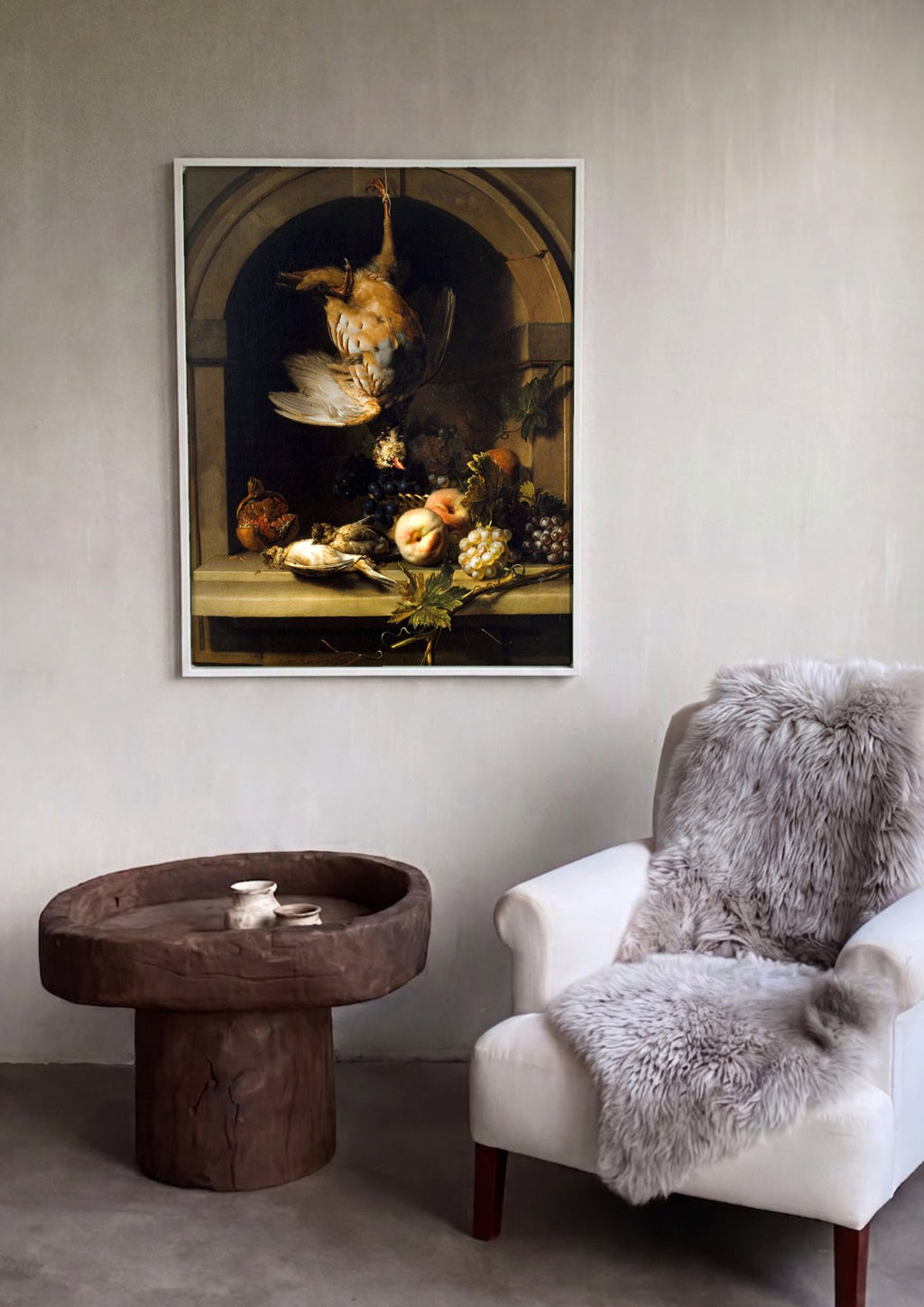 Quadro Decorativo Natureza-Morta - Nicolas de Largillière em ambiente decorado