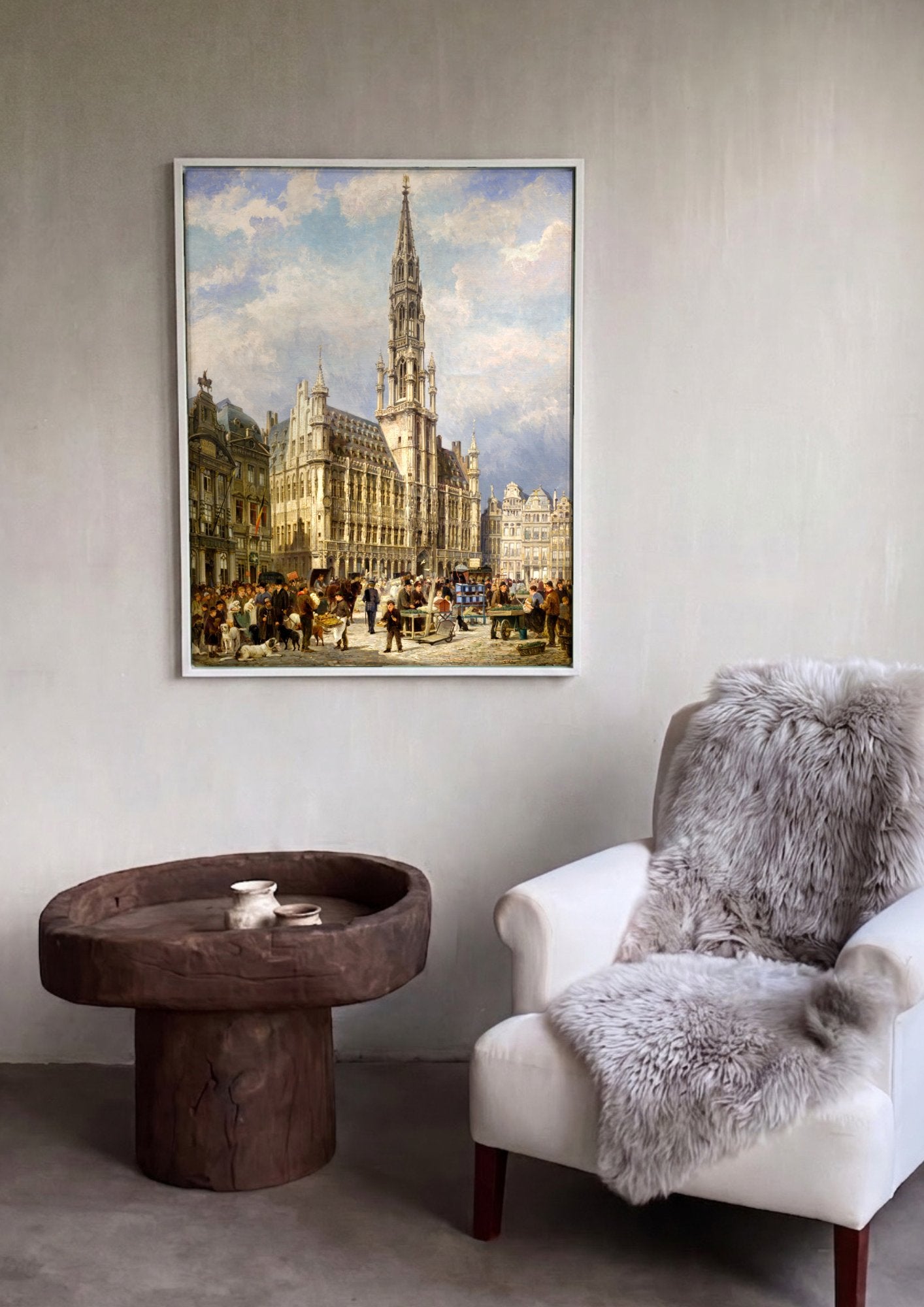 Quadro Decorativo A Grand-Place, Bruxelas - P. Van der Ouderaa em ambiente decorado