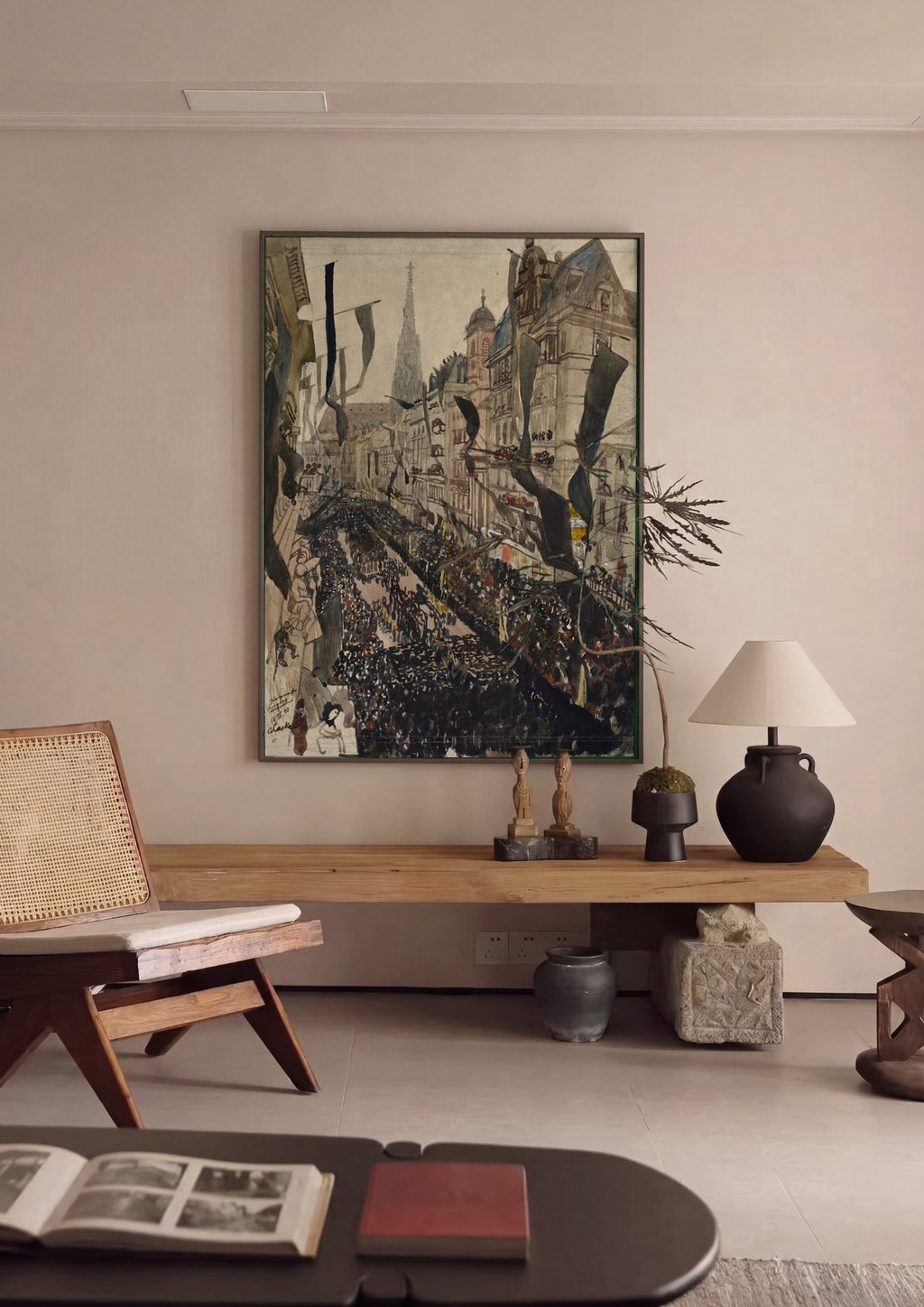 Quadro Decorativo 'Demonstração' - Oskar Laske em ambiente decorado