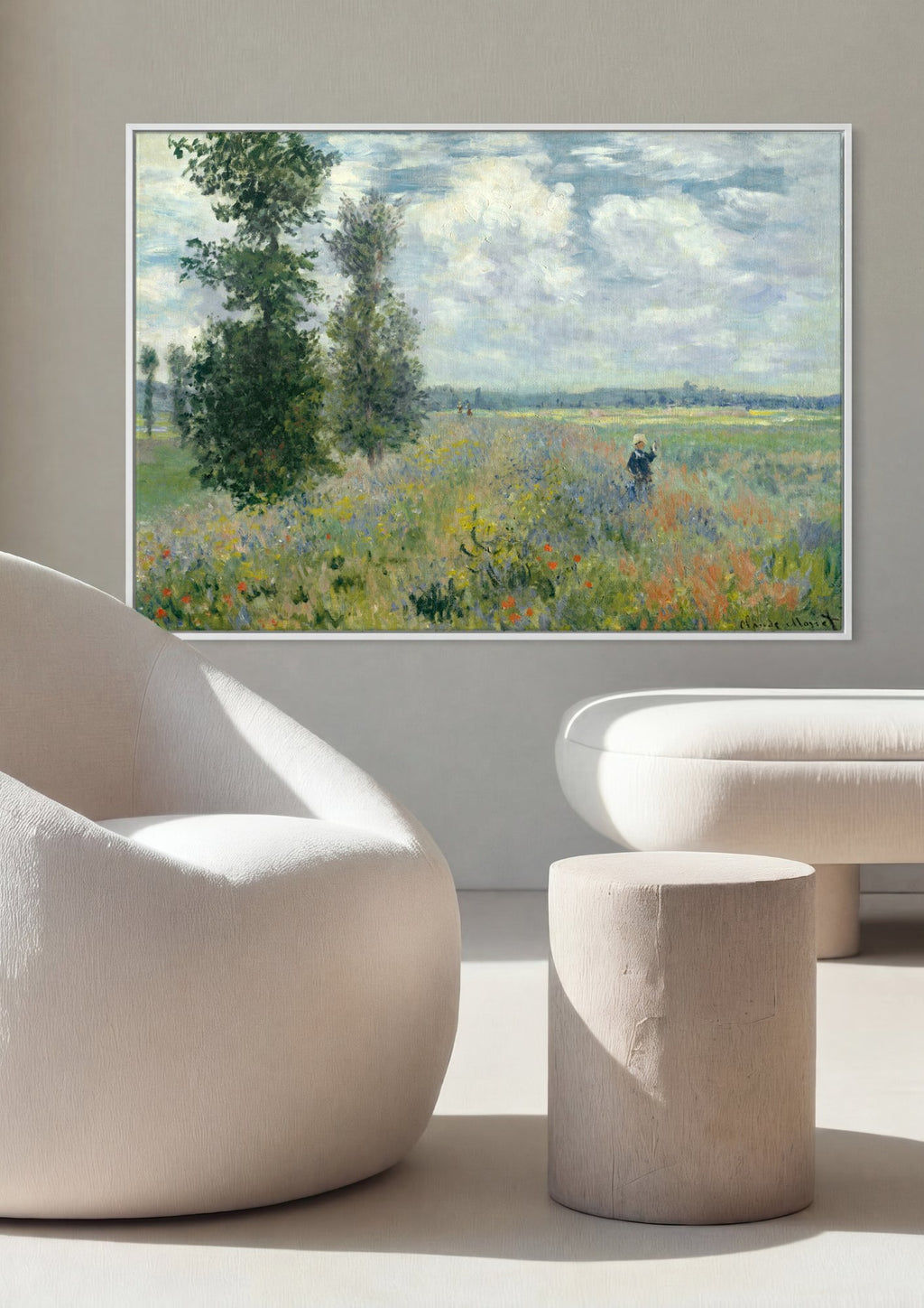 Quadro Decorativo Campo de Papoulas - Claude Monet em ambiente decorado