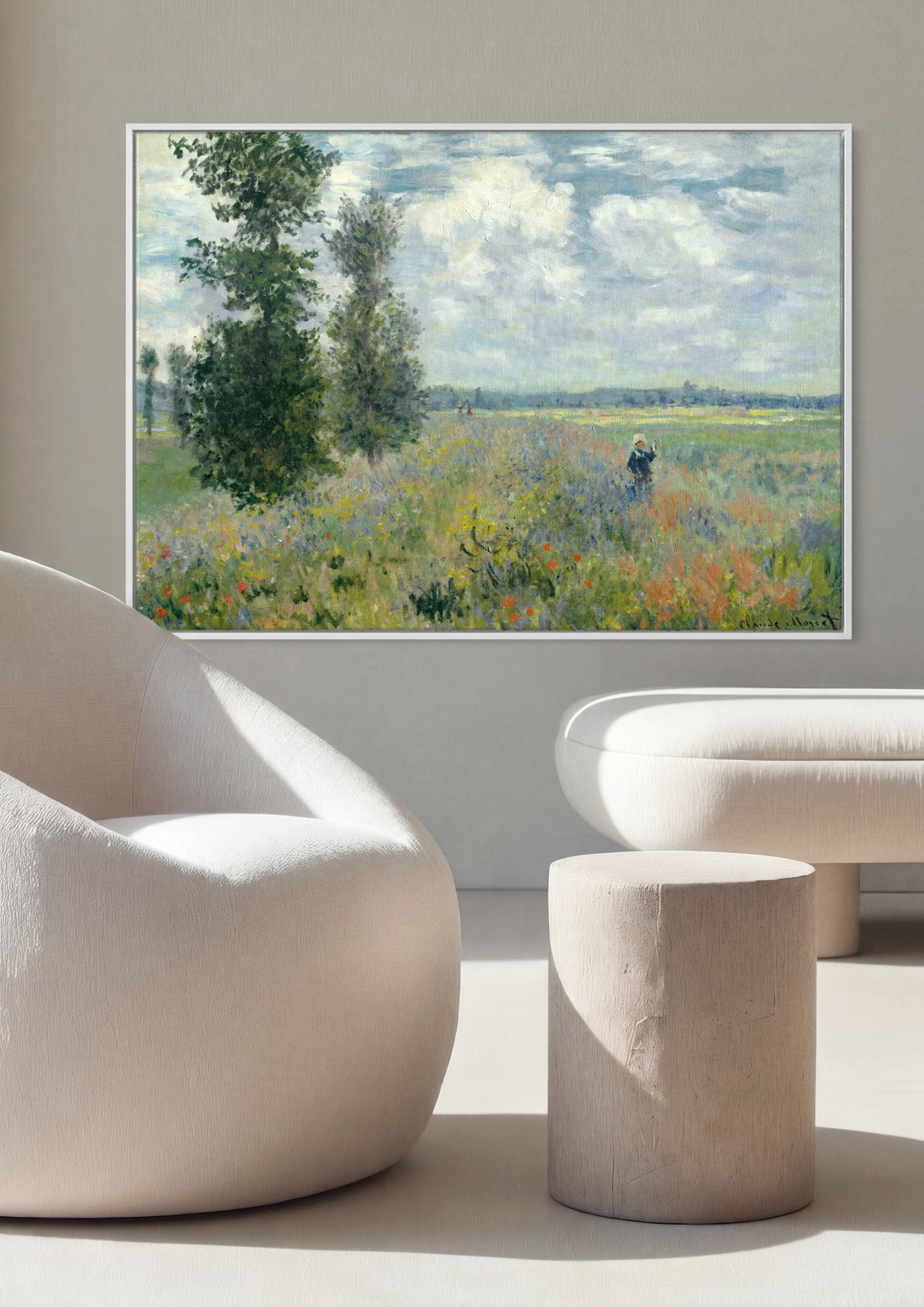 Quadro Decorativo Campo de Papoulas - Claude Monet em ambiente decorado
