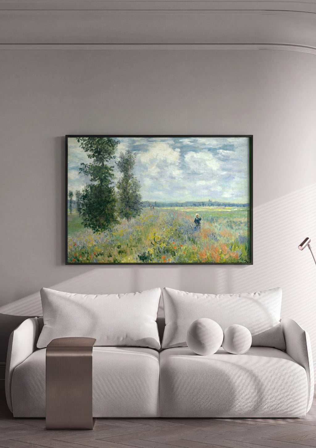 Quadro Decorativo Campo de Papoulas - Claude Monet em ambiente decorado