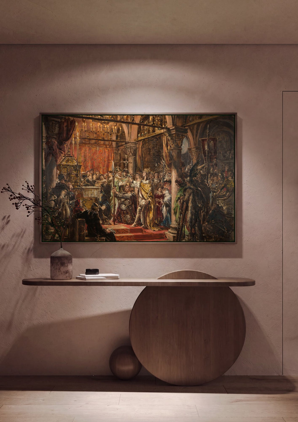 Quadro Decorativo A Coroacao de Ladislau I - Jan Matejko em ambiente decorado