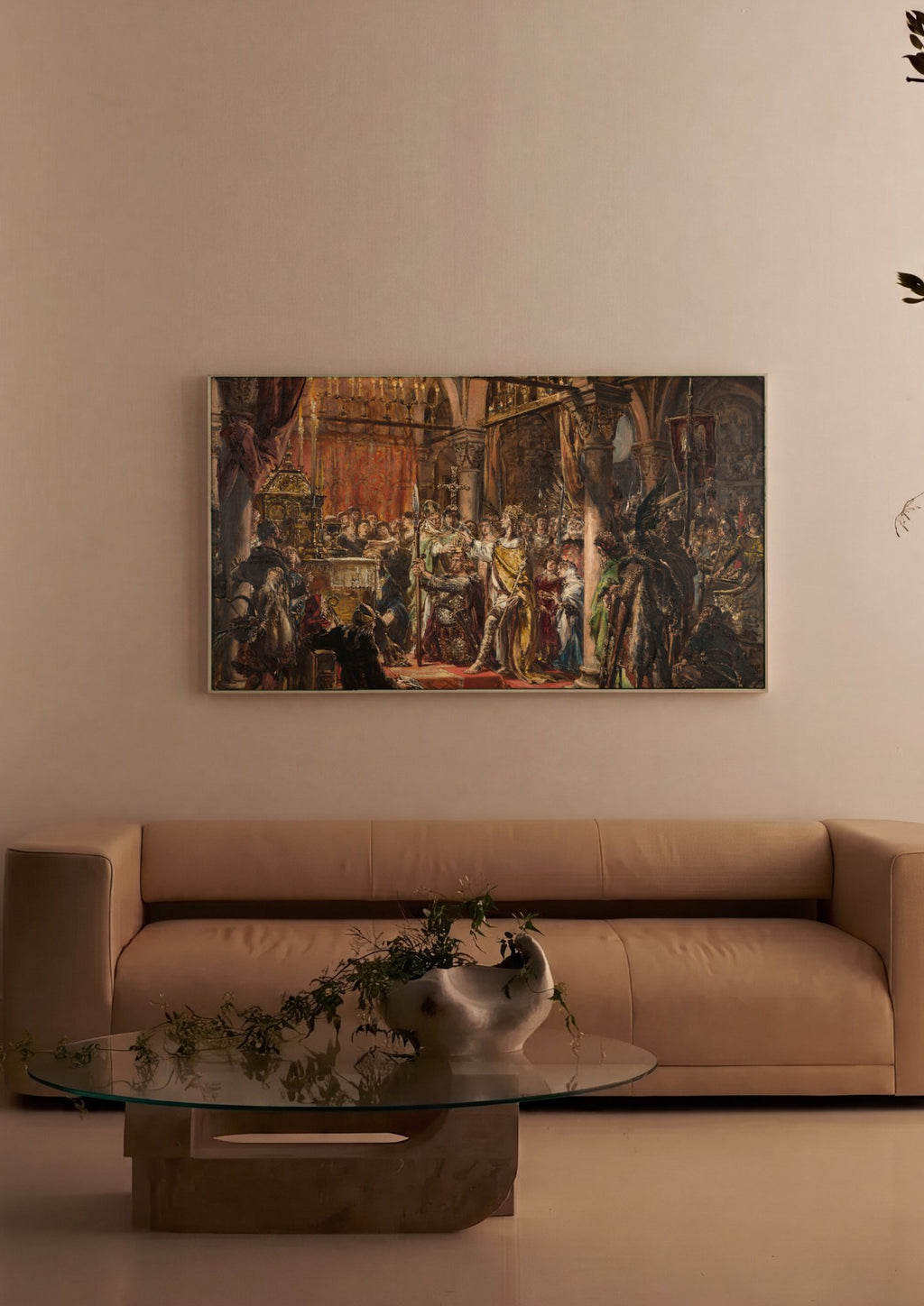 Quadro Decorativo A Coroacao de Ladislau I - Jan Matejko em ambiente decorado