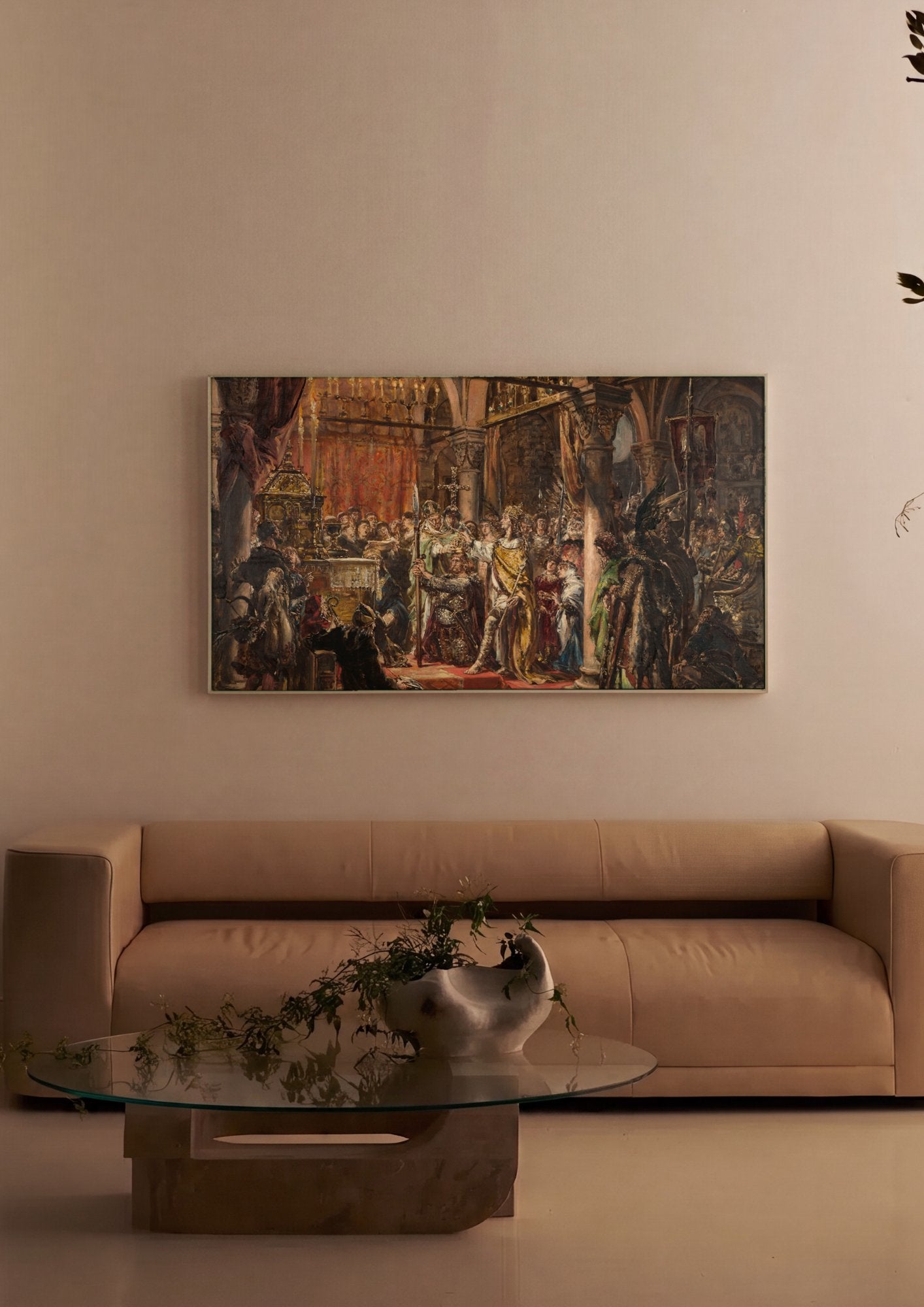 Quadro Decorativo A Coroacao de Ladislau I - Jan Matejko em ambiente decorado