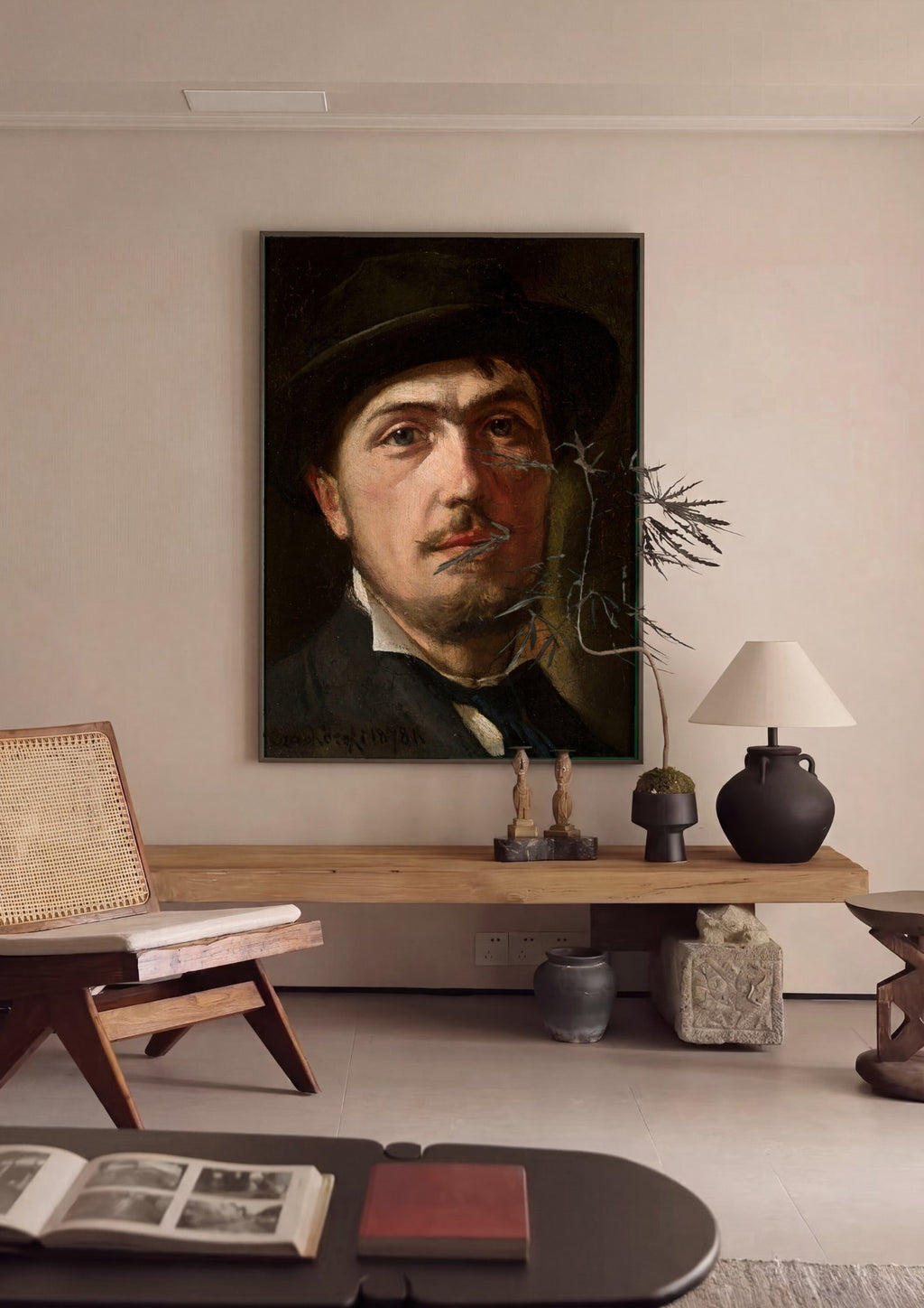 Quadro Decorativo Autorretrato - Wladyslaw Czachórski em ambiente decorado