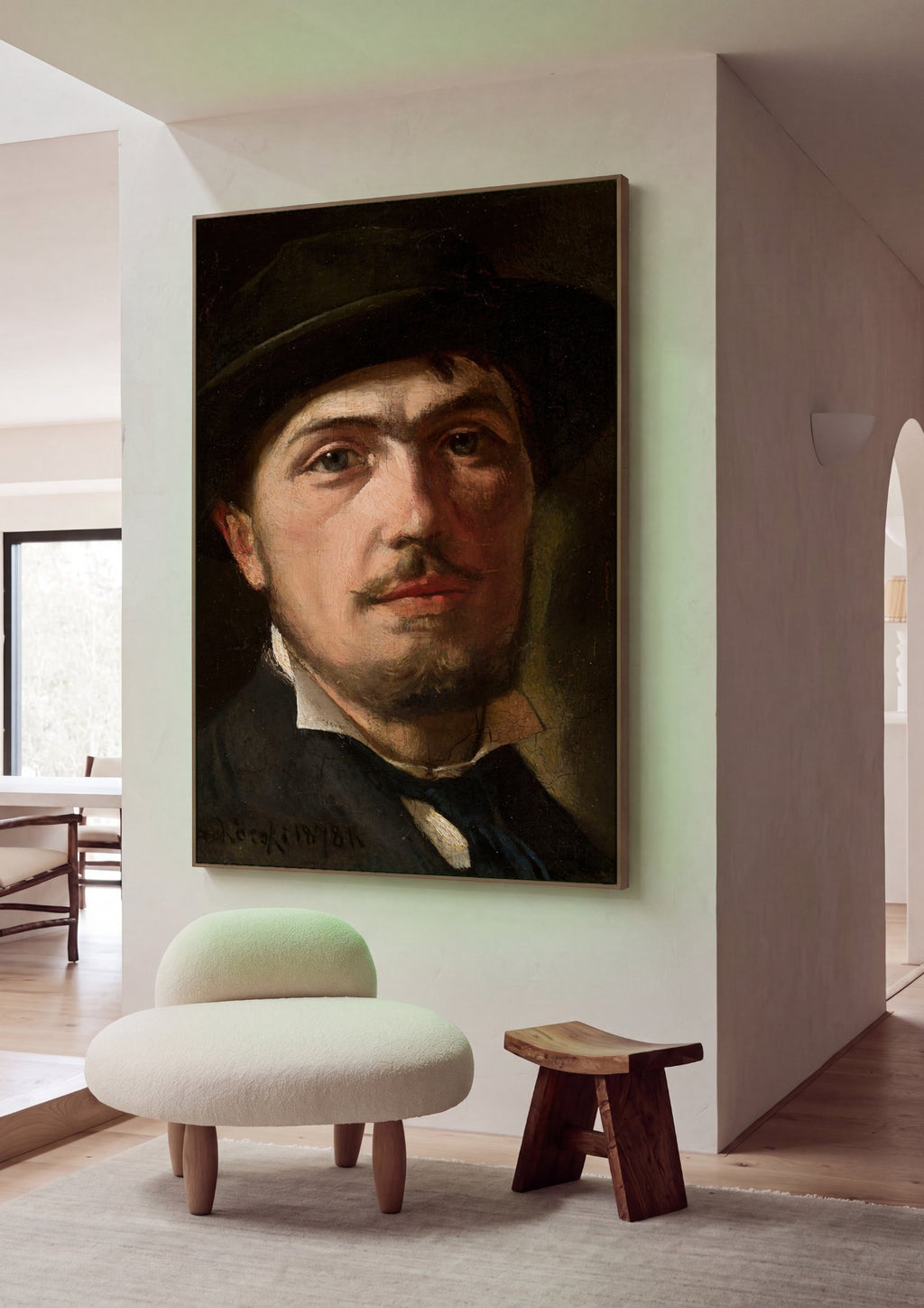 Quadro Decorativo Autorretrato - Wladyslaw Czachórski em ambiente decorado