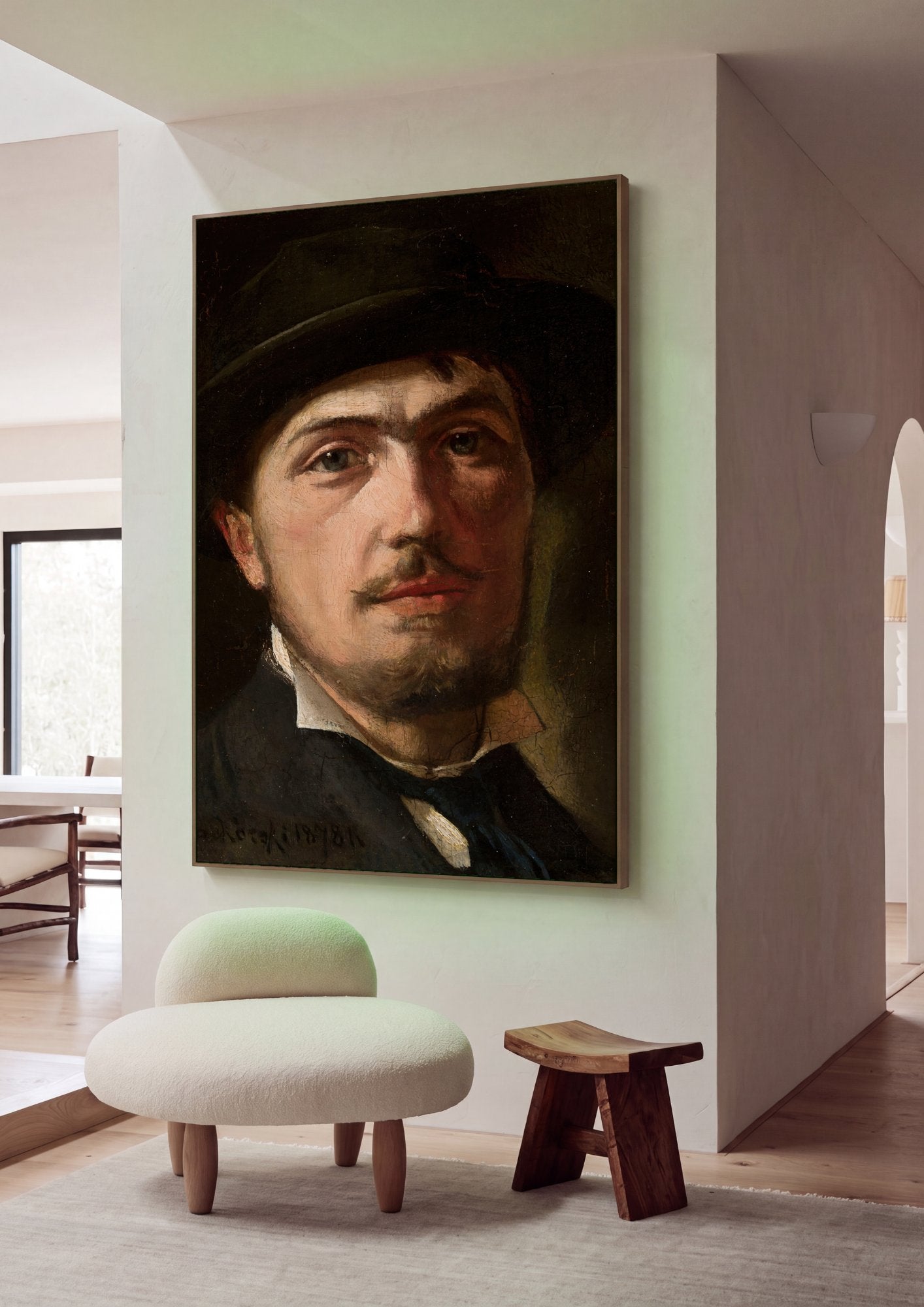 Quadro Decorativo Autorretrato - Wladyslaw Czachórski em ambiente decorado