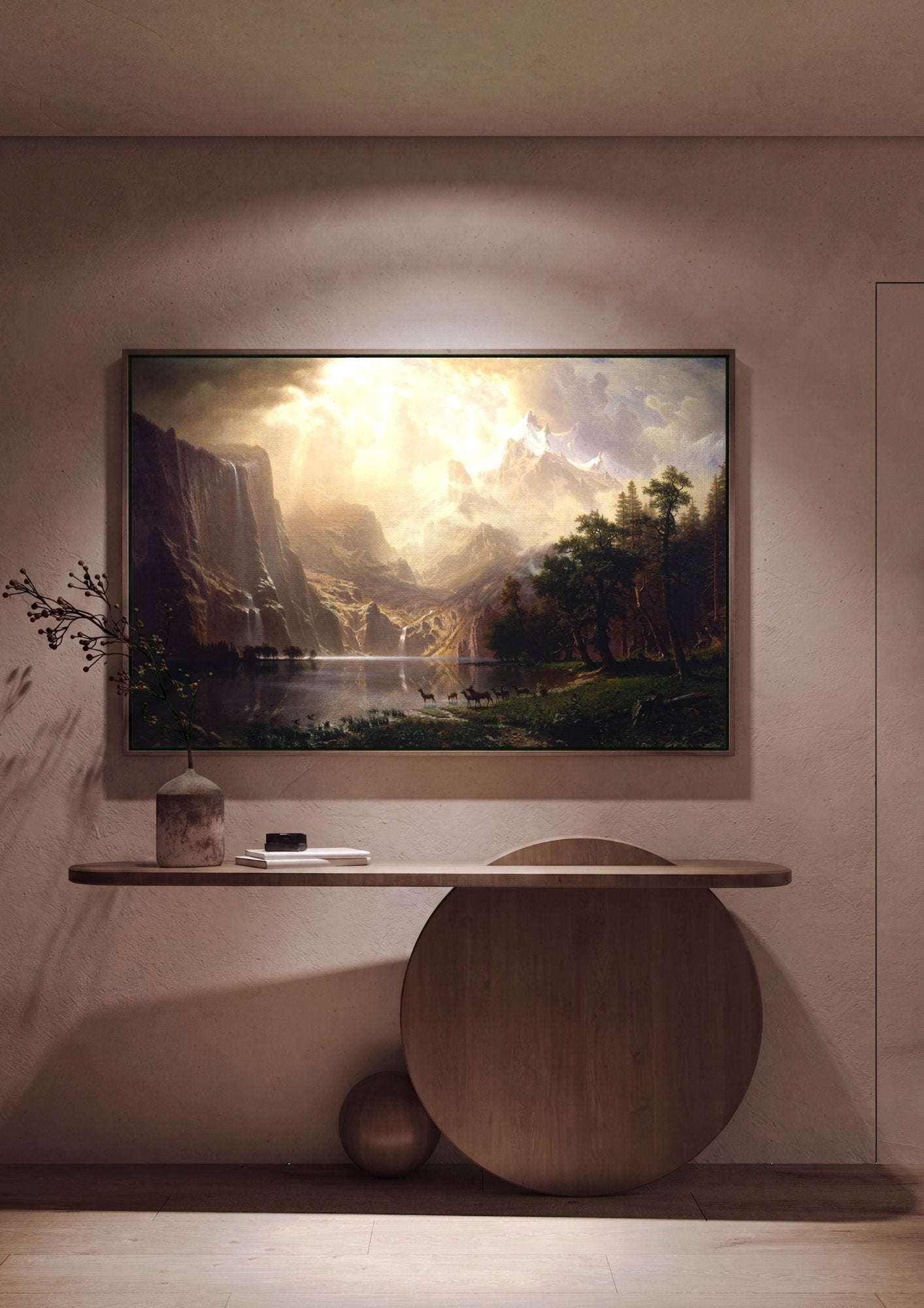 Quadro Decorativo Vale Deslumbrante - Albert Bierstadt em ambiente decorado