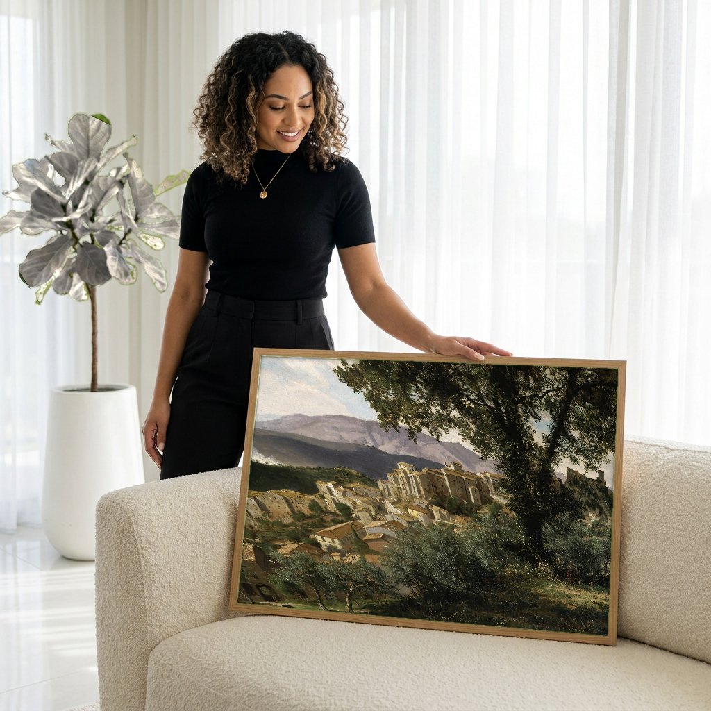 Quadro Decorativo Roccantica, Itália - Albert Bierstadt com modelo em ambiente