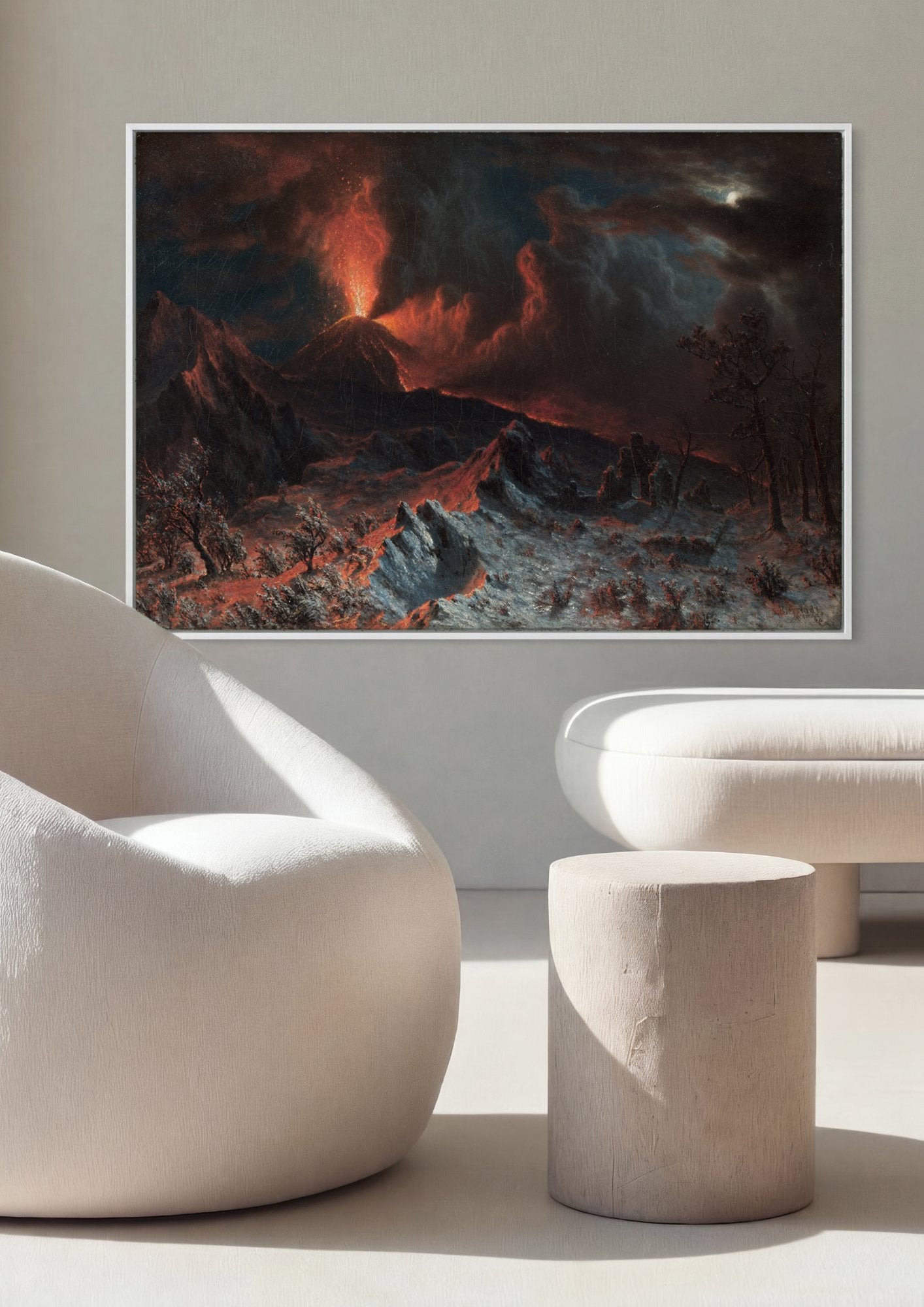 Quadro Decorativo Erupção Vulcânica - Albert Bierstadt em ambiente decorado