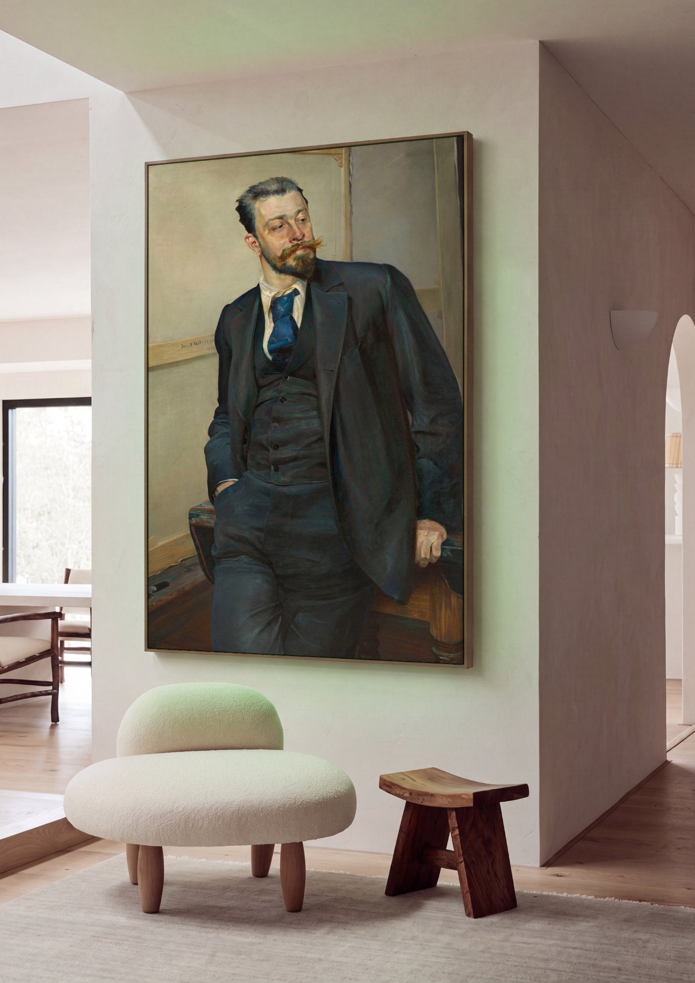 Quadro Decorativo Retrato de Jacek Malczewski - Malczewski em ambiente decorado