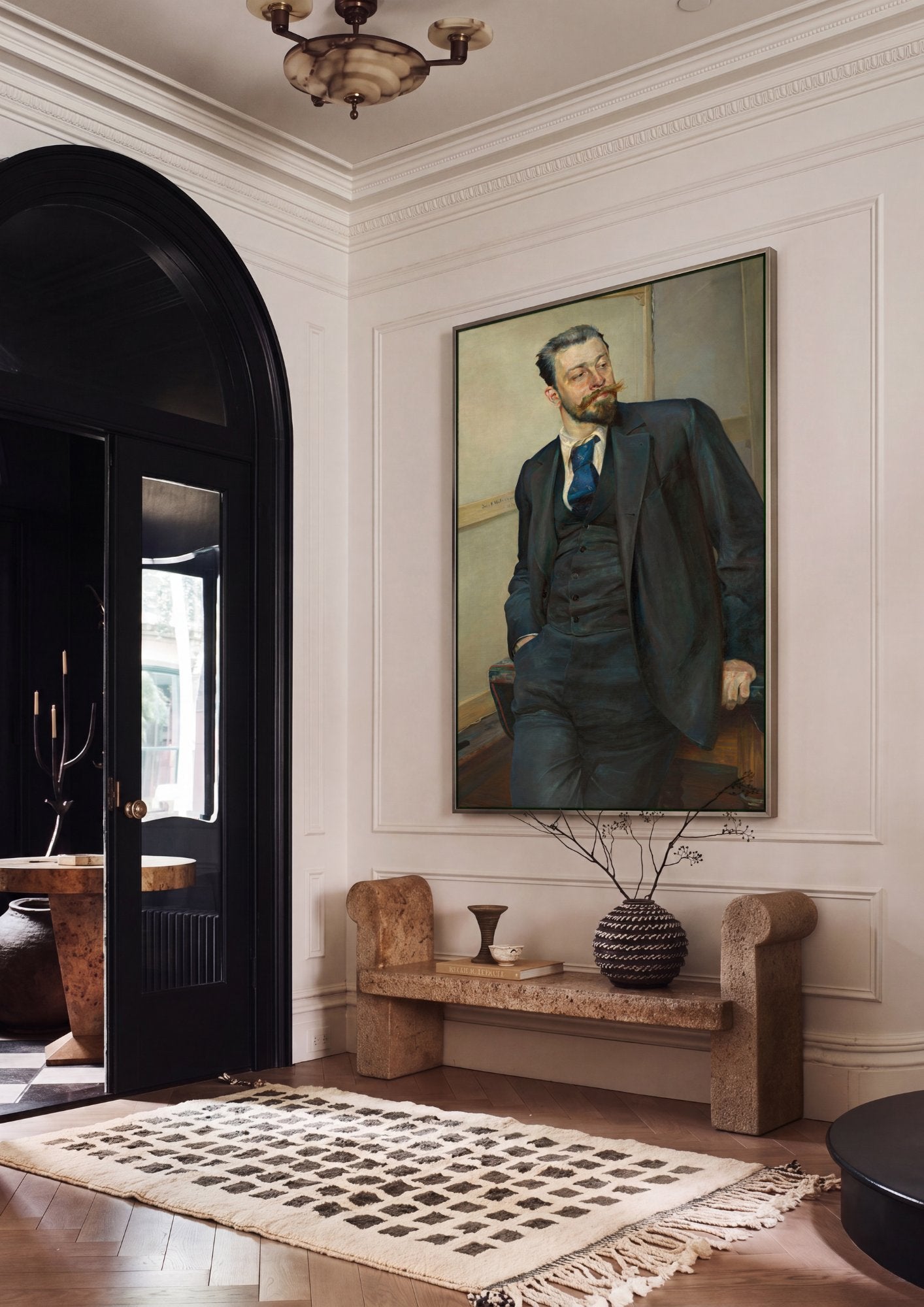 Quadro Decorativo Retrato de Jacek Malczewski - Malczewski em ambiente decorado