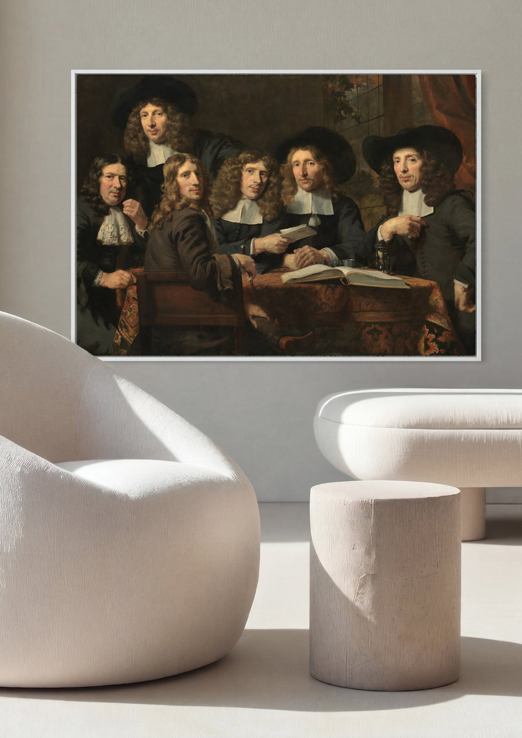 Quadro Decorativo Os Regentes da Guilda dos Cirurgiões - Nicolaes Maes em ambiente decorado