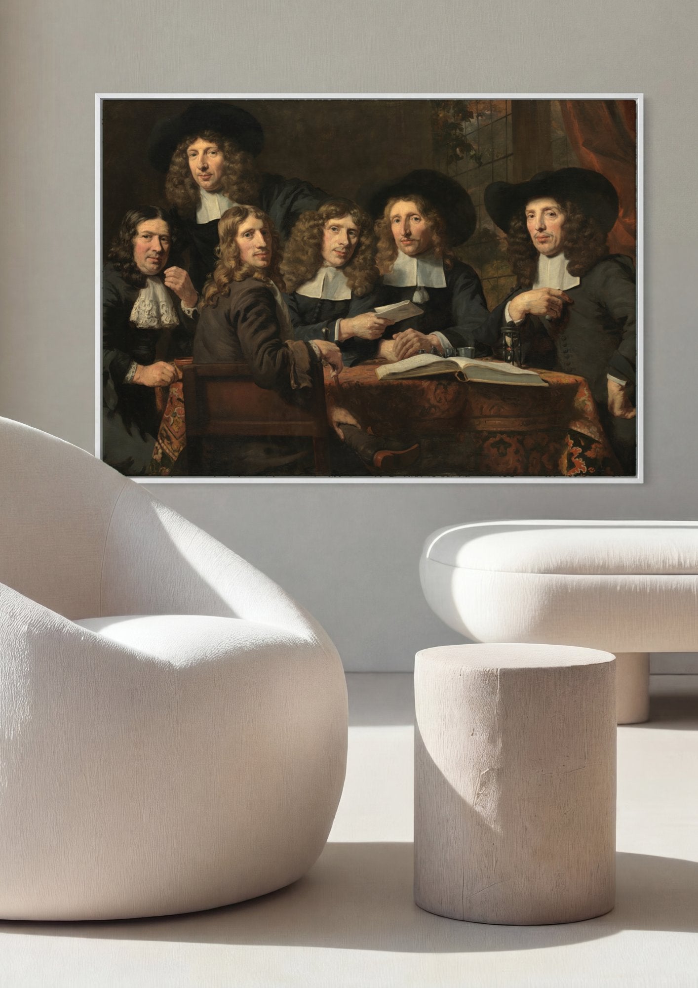 Quadro Decorativo Os Regentes da Guilda dos Cirurgiões - Nicolaes Maes em ambiente decorado