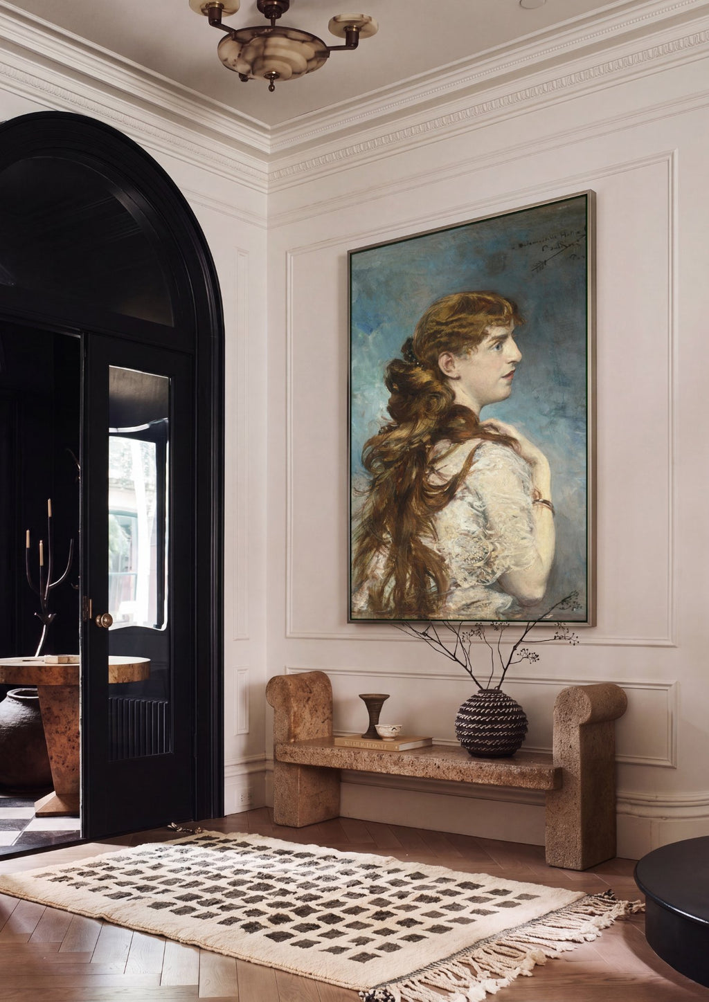 Quadro Decorativo Retrato de Jovem - Boldini em ambiente decorado