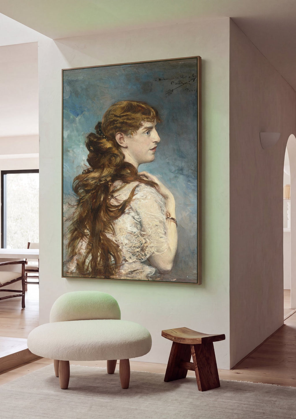 Quadro Decorativo Retrato de Jovem - Boldini em ambiente decorado
