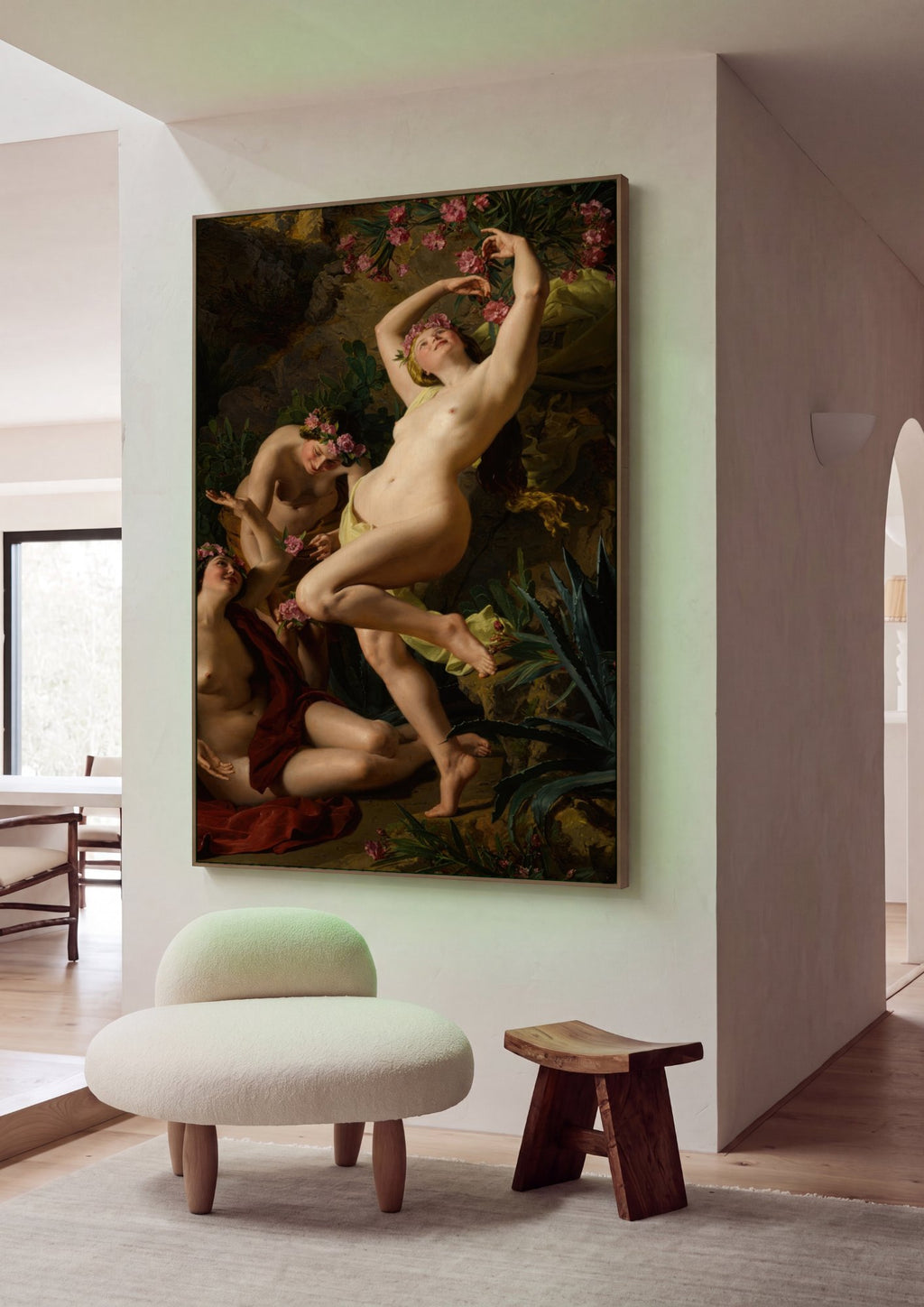 Quadro Decorativo Ninfas e Sátiros - Waldmüller em ambiente decorado