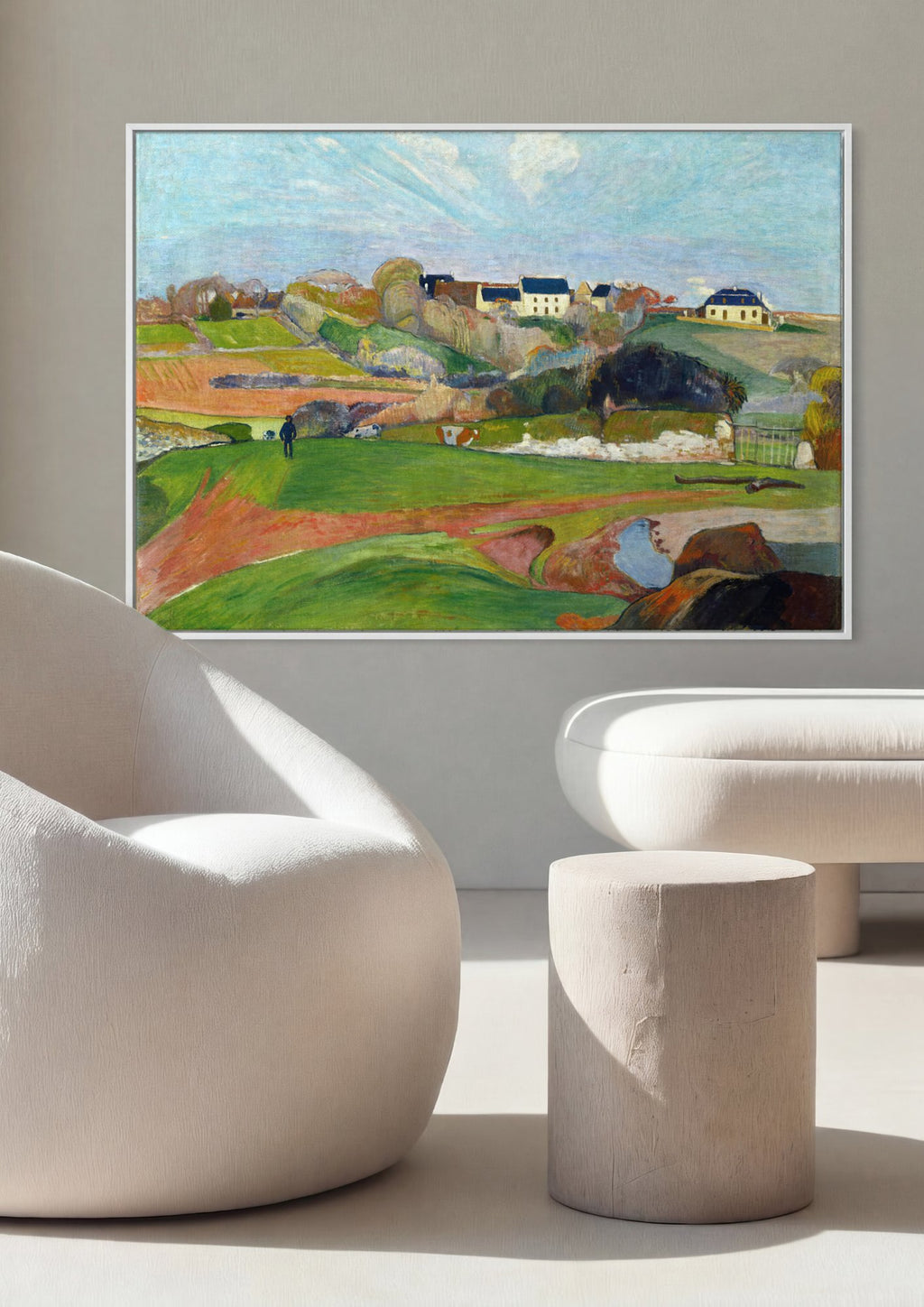 Quadro Decorativo A Fazenda de Le Pouldu - Paul Gauguin em ambiente decorado